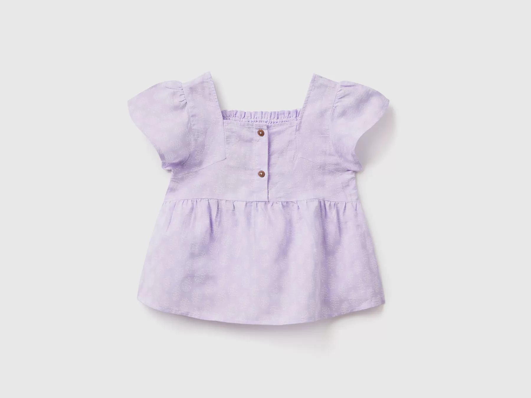 Benetton Blusa Fantasia In Misto Lino Lavanda Hot