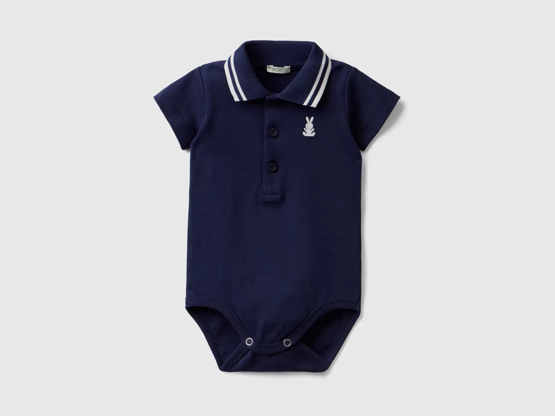 Benetton Body A Polo In Cotone Biologico Blu Scuro Best