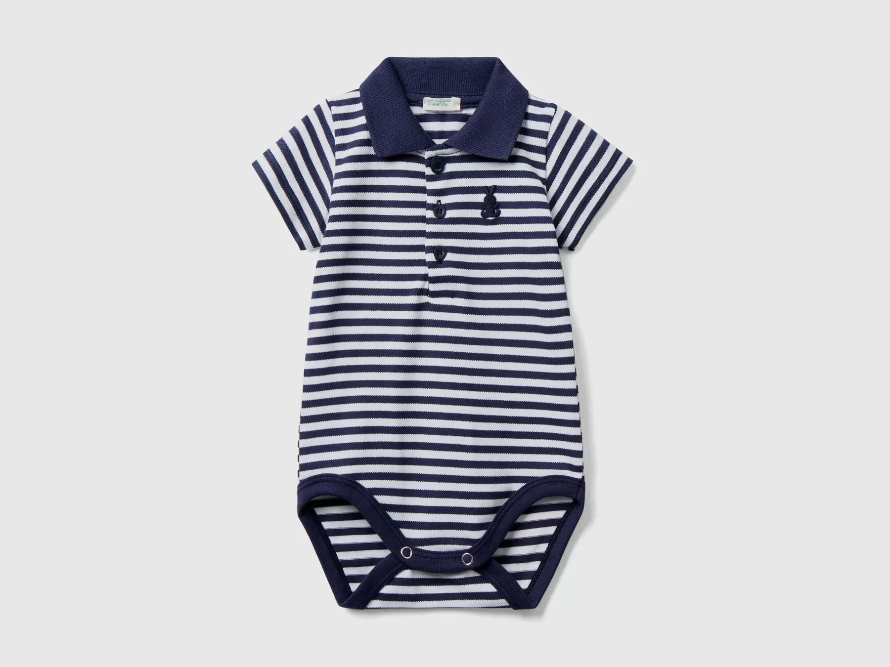 Benetton Body A Polo In Cotone Elasticizzato Blu Online