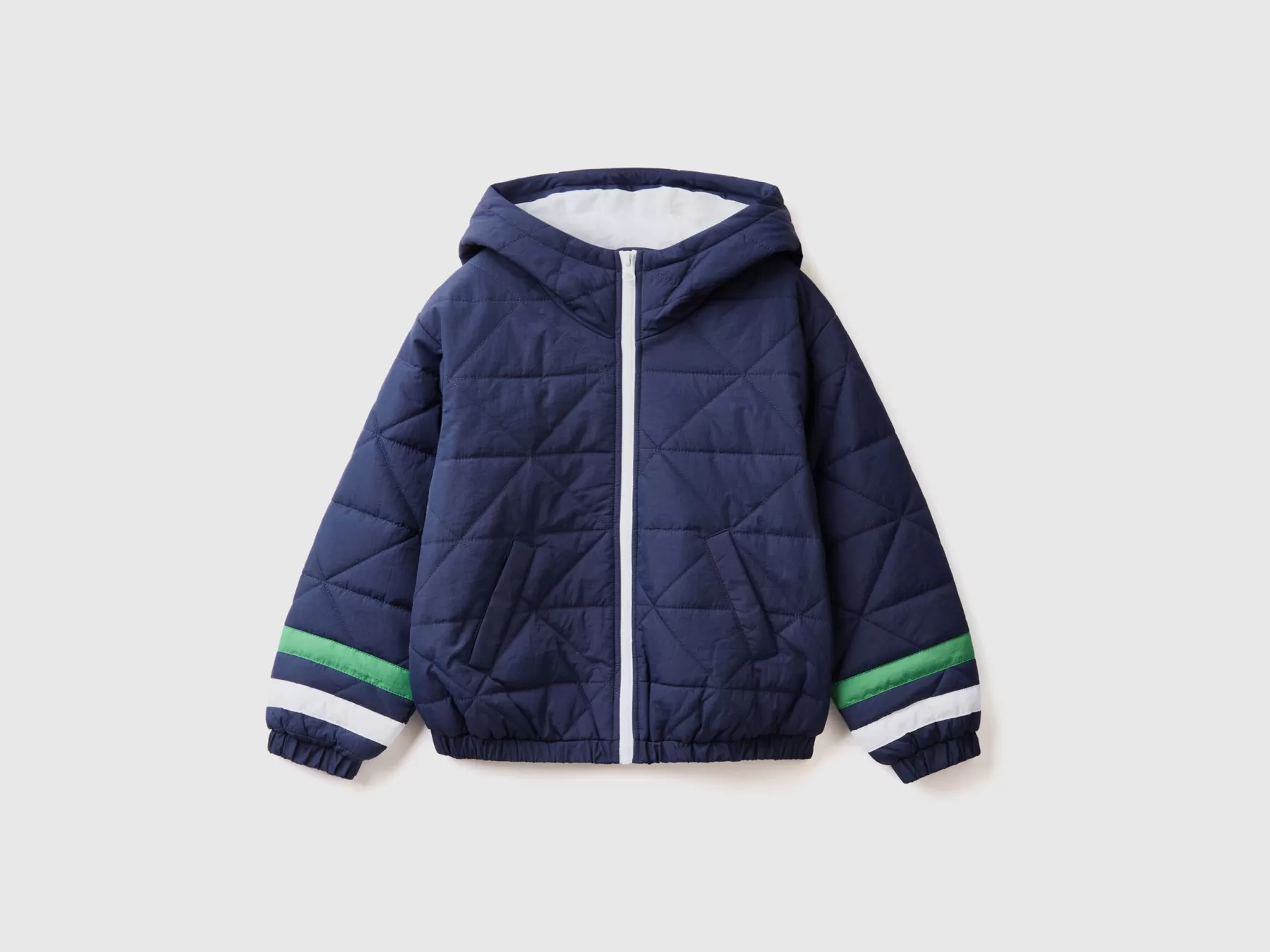 Benetton Bomber Imbottito In Nylon Blu Scuro Fashion