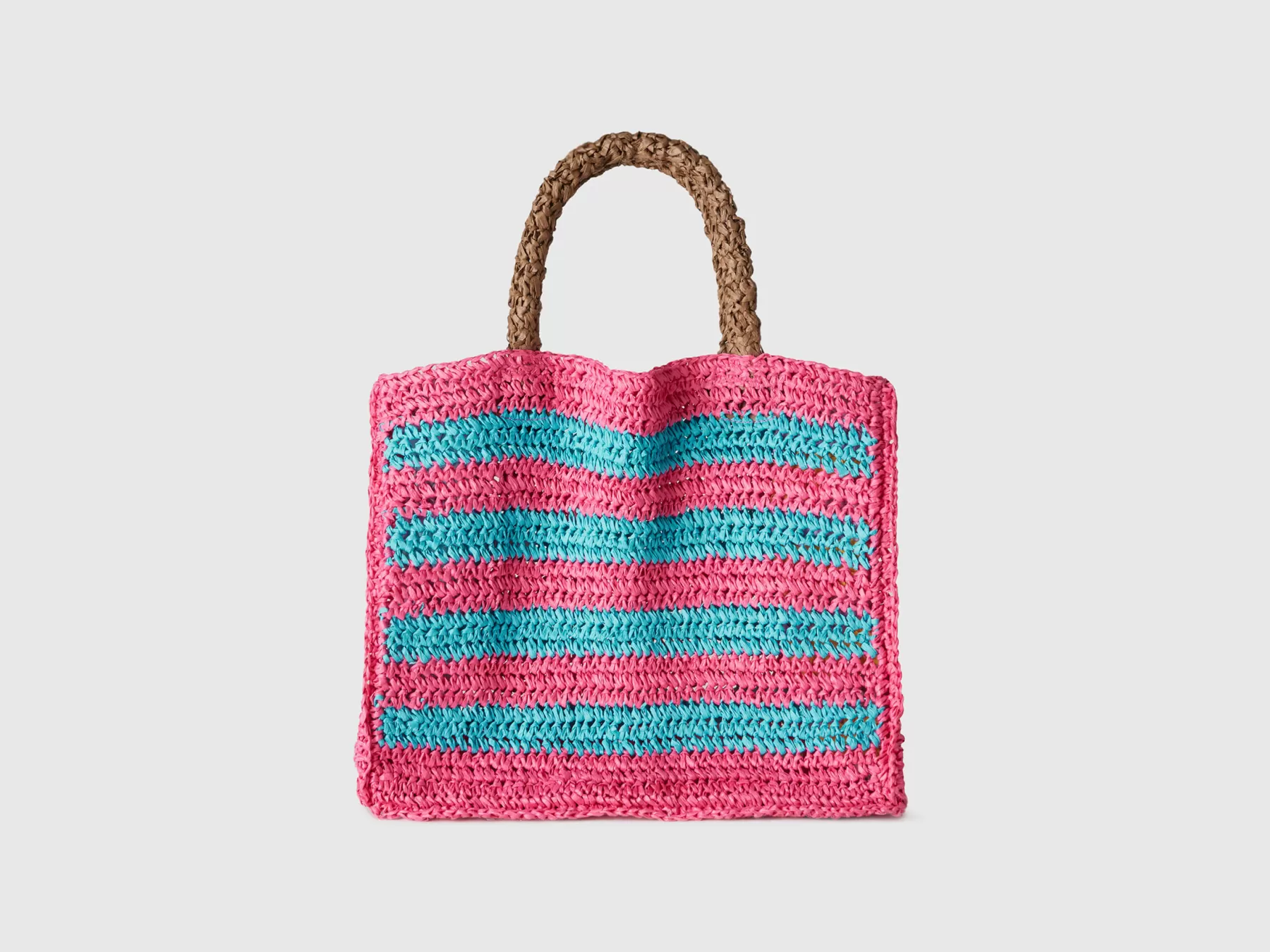 Benetton Borsa Da Spiaggia Effetto Paglia Multi-Color Outlet