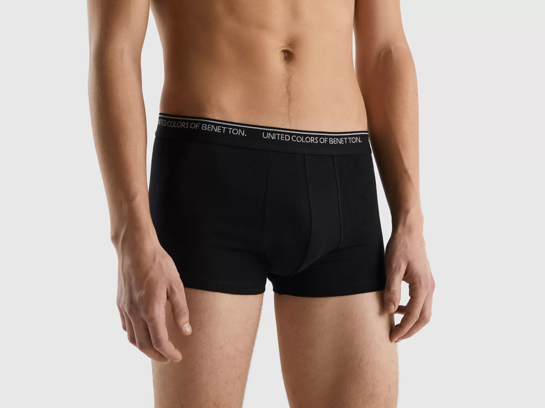 Benetton Boxer Aderenti In Cotone Biologico Nero Cheap