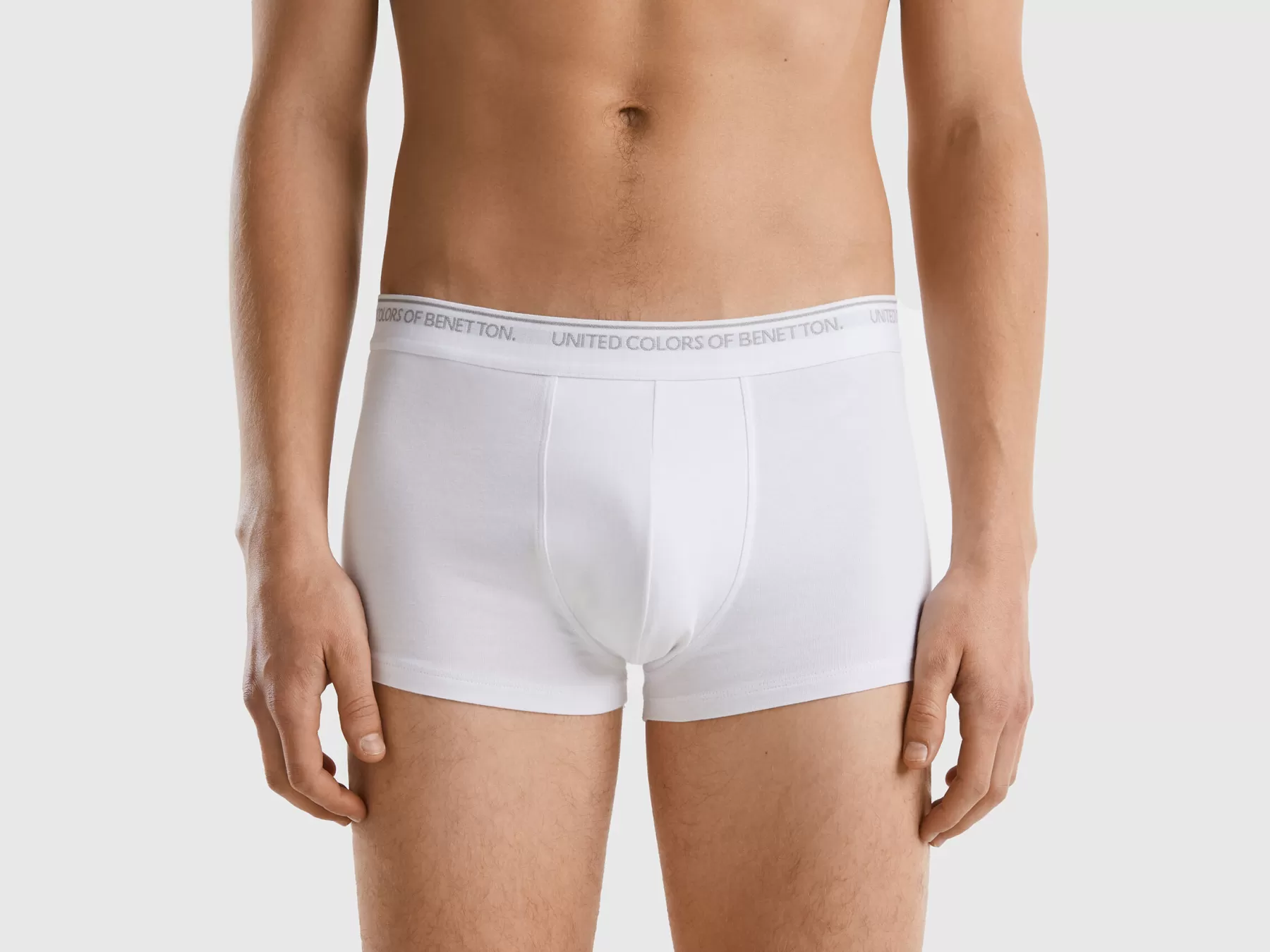 Benetton Boxer Aderenti In Cotone Biologico Bianco Store