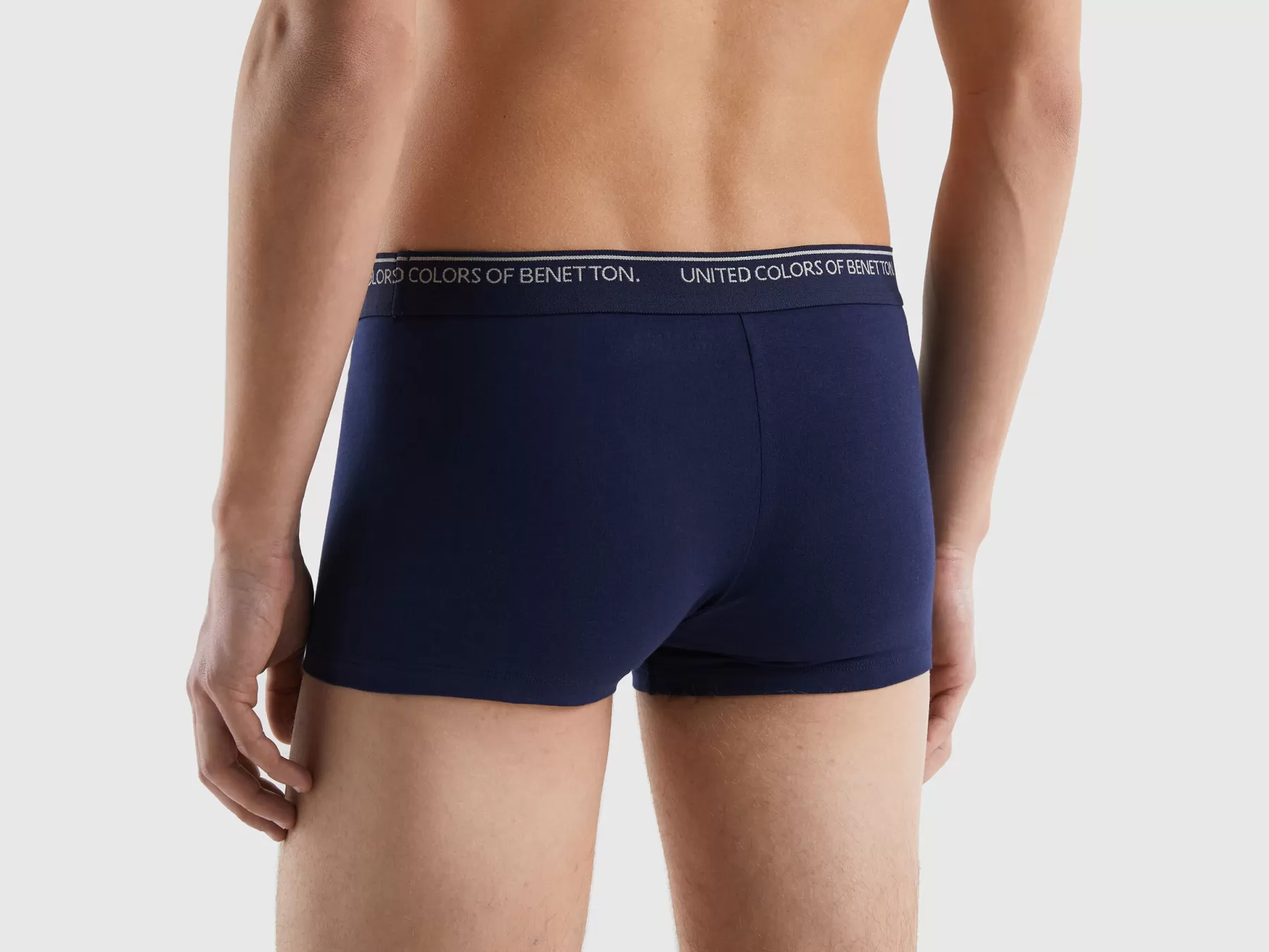 Benetton Boxer Aderenti In Cotone Biologico Blu Scuro New