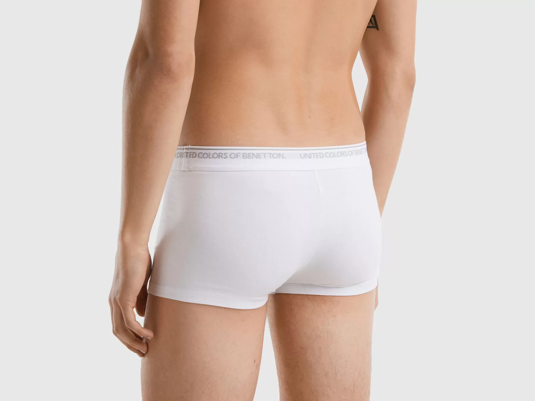 Benetton Boxer Aderenti In Cotone Biologico Bianco Store