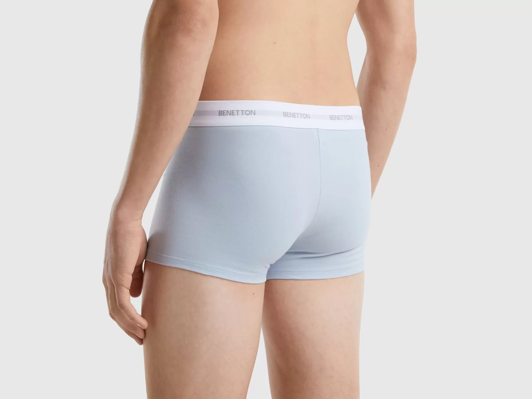 Benetton Boxer Celesti In Cotone Bio Stretch Celeste Flash Sale