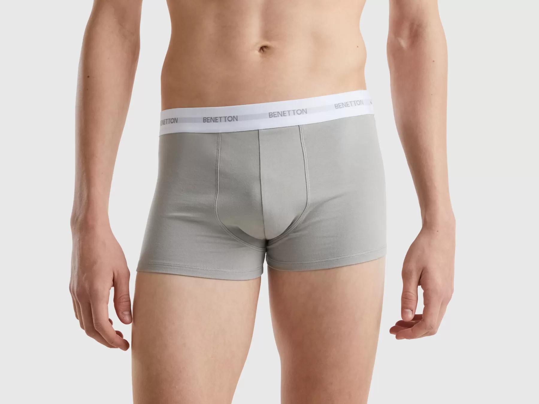 Benetton Boxer Grigi In Cotone Bio Stretch Grigio Cheap