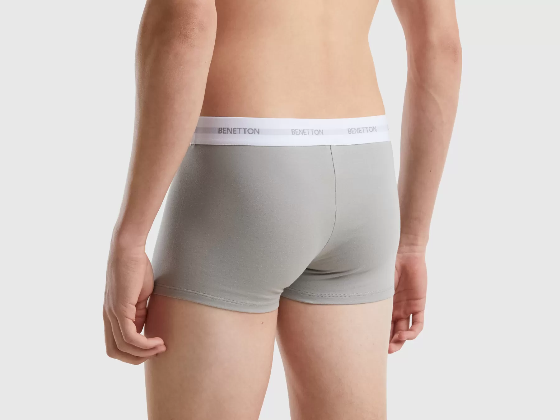 Benetton Boxer Grigi In Cotone Bio Stretch Grigio Cheap