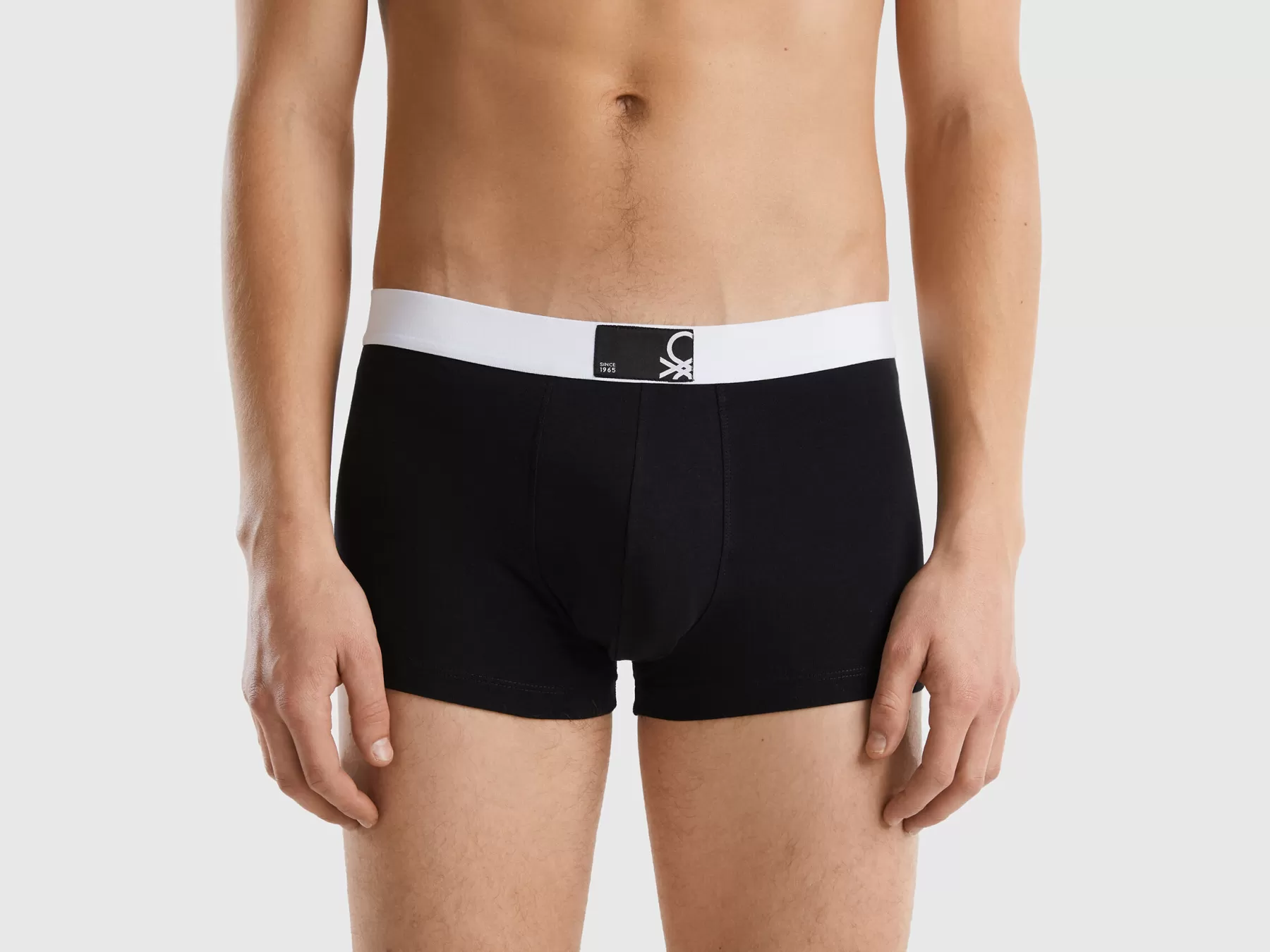 Benetton Boxer In Cotone Bio Elasticizzato Nero Outlet