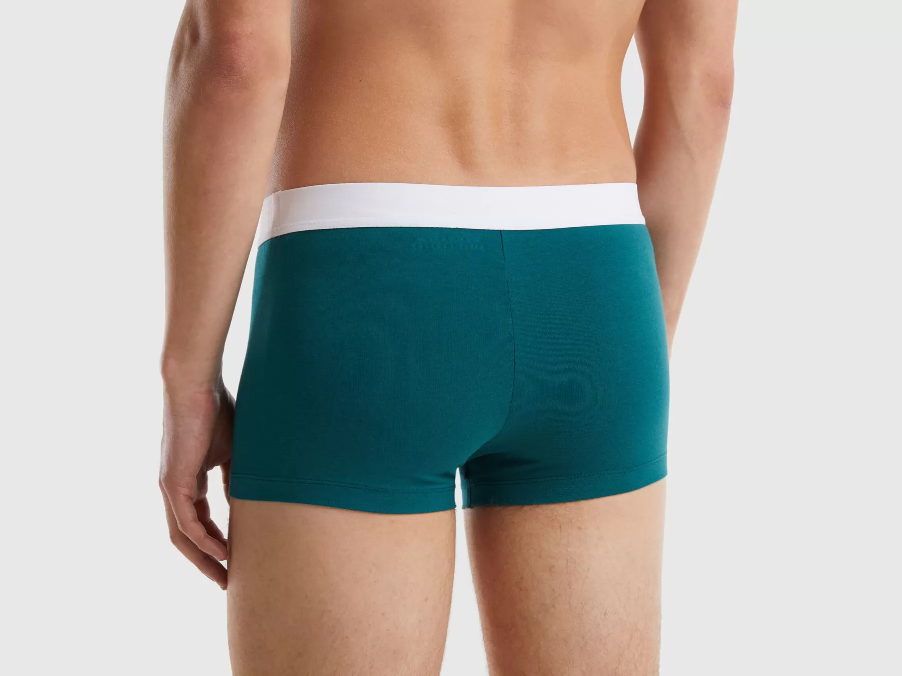 Benetton Boxer In Cotone Bio Elasticizzato Verde Scuro Fashion