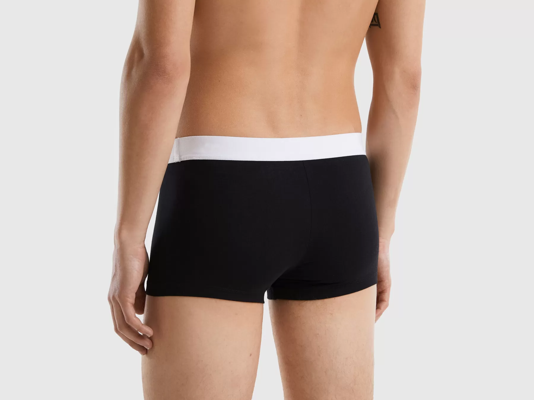 Benetton Boxer In Cotone Bio Elasticizzato Nero Outlet