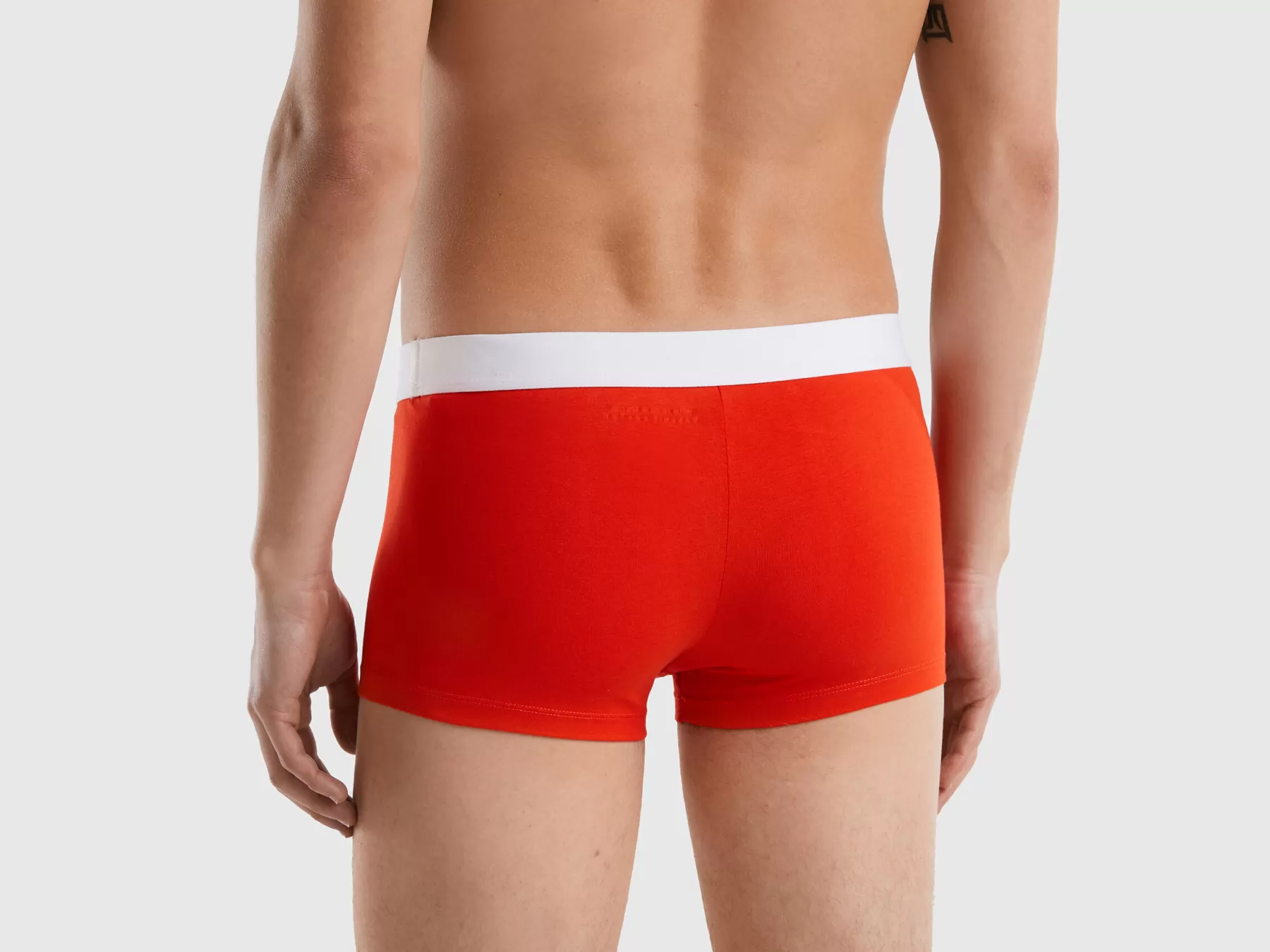 Benetton Boxer In Cotone Bio Elasticizzato Rosso Discount