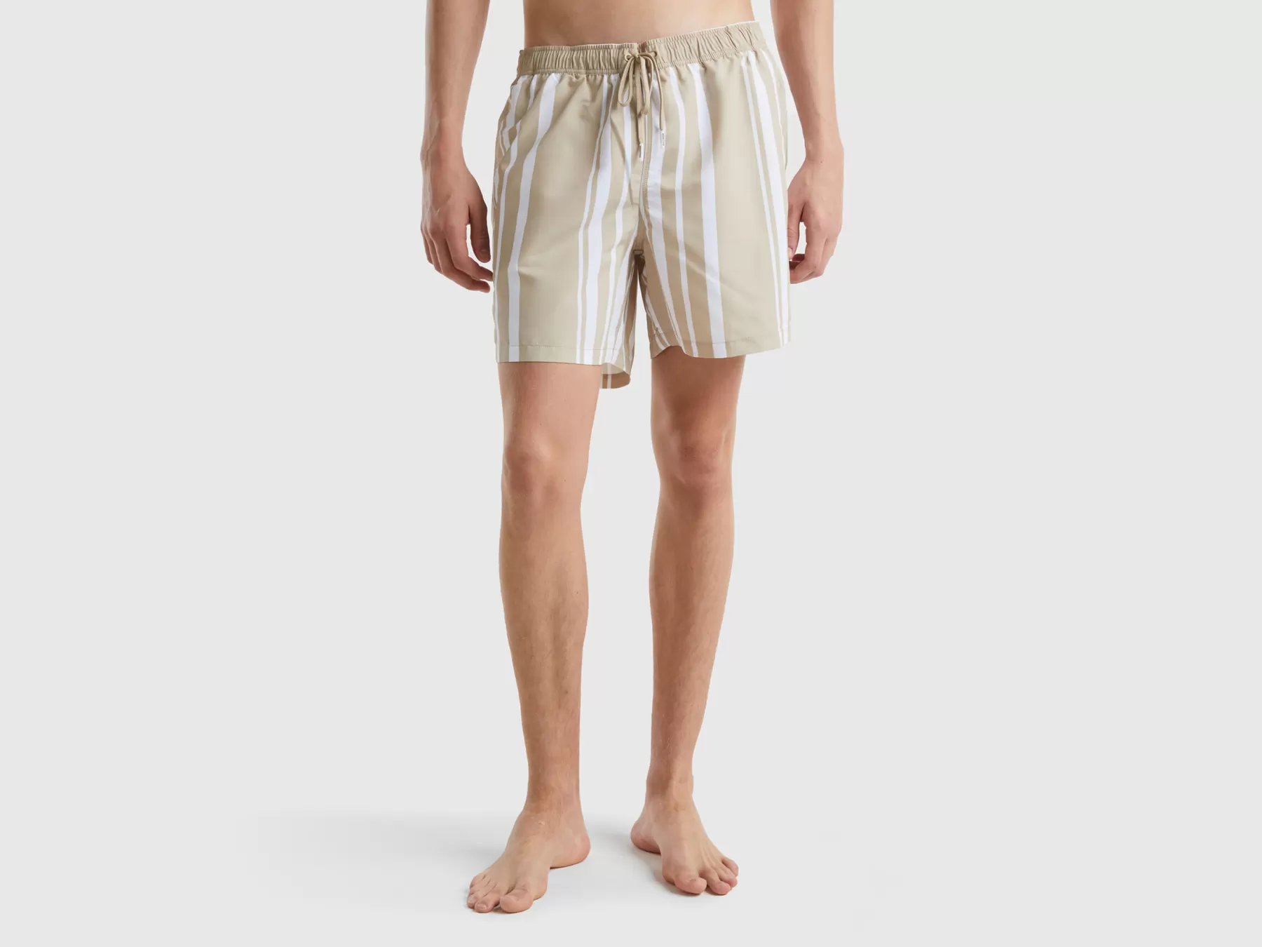 Benetton Boxer Marea Righe Beige Outlet