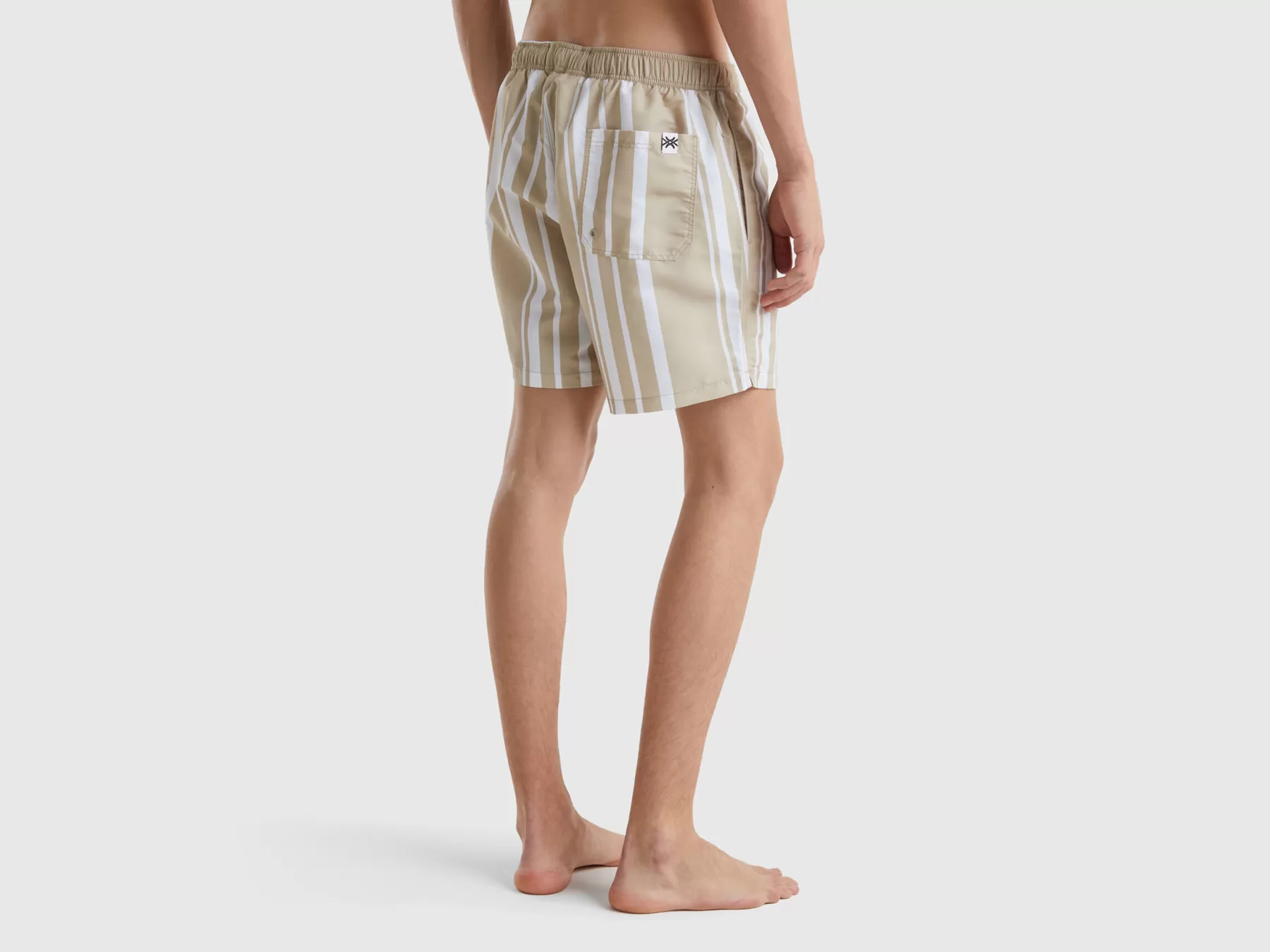 Benetton Boxer Marea Righe Beige Outlet