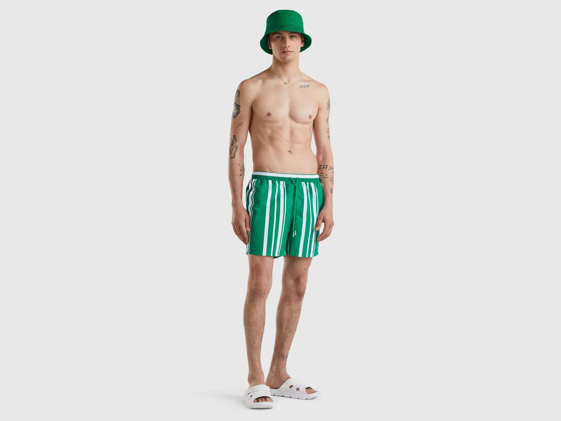 Benetton Boxer Marea Righe Verde Cheap