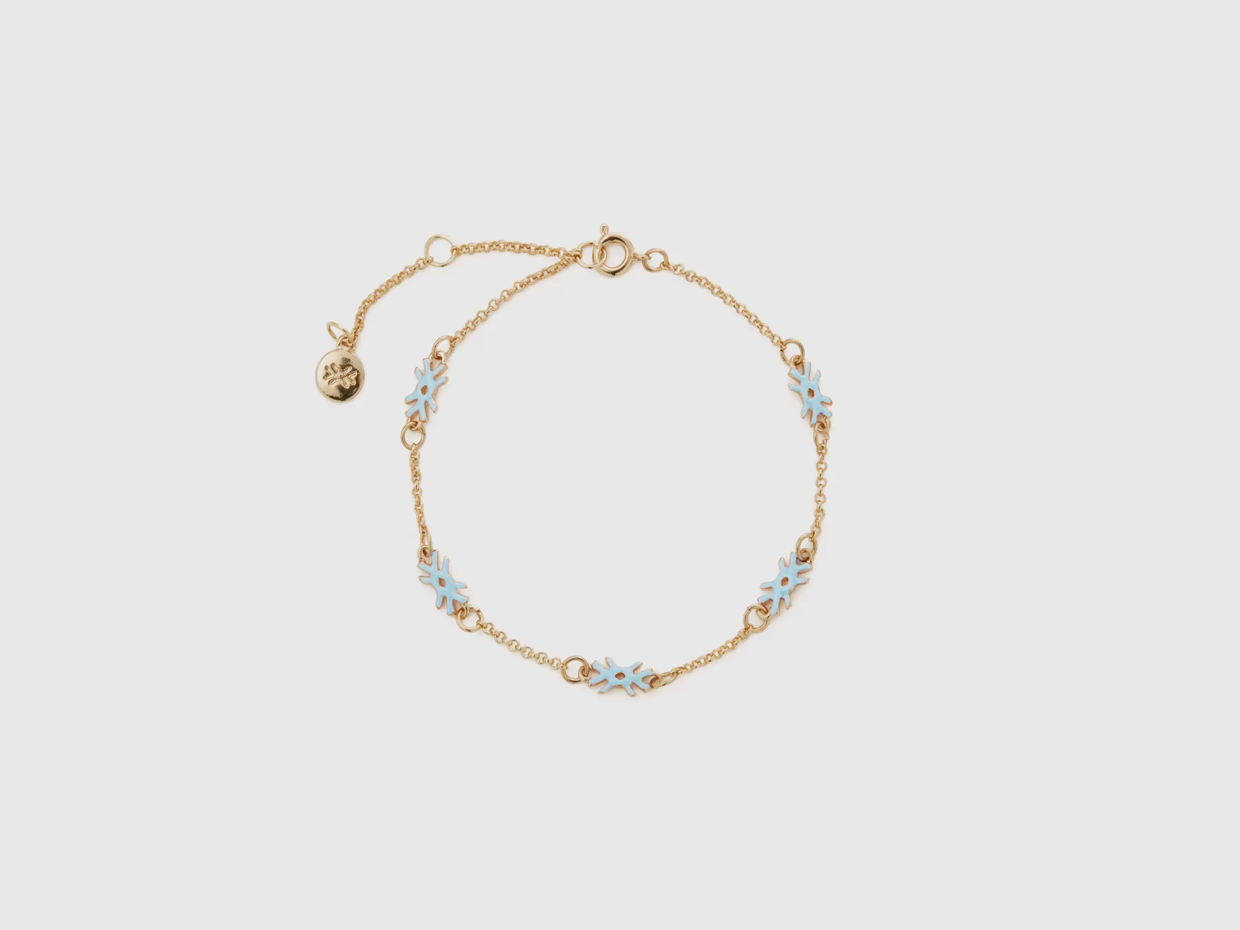 Benetton Bracciale Con Loghi Celeste Fashion