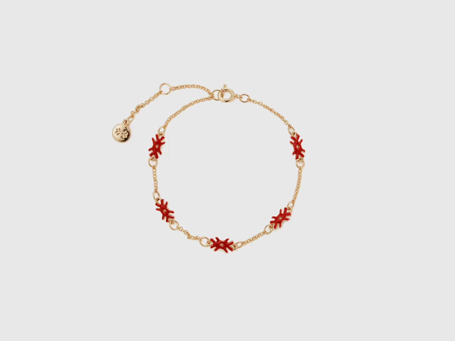 Benetton Bracciale Con Loghi Rosso Corallo Cheap