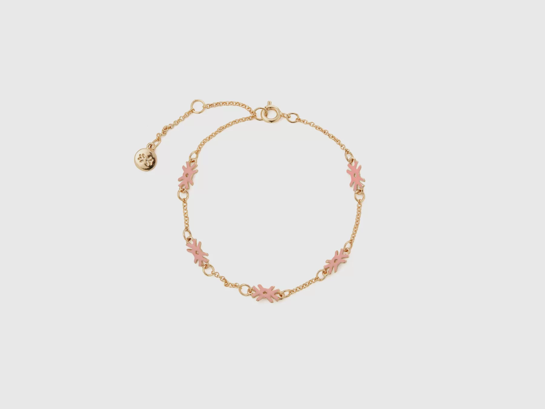 Benetton Bracciale Con Loghi Rosa Fashion