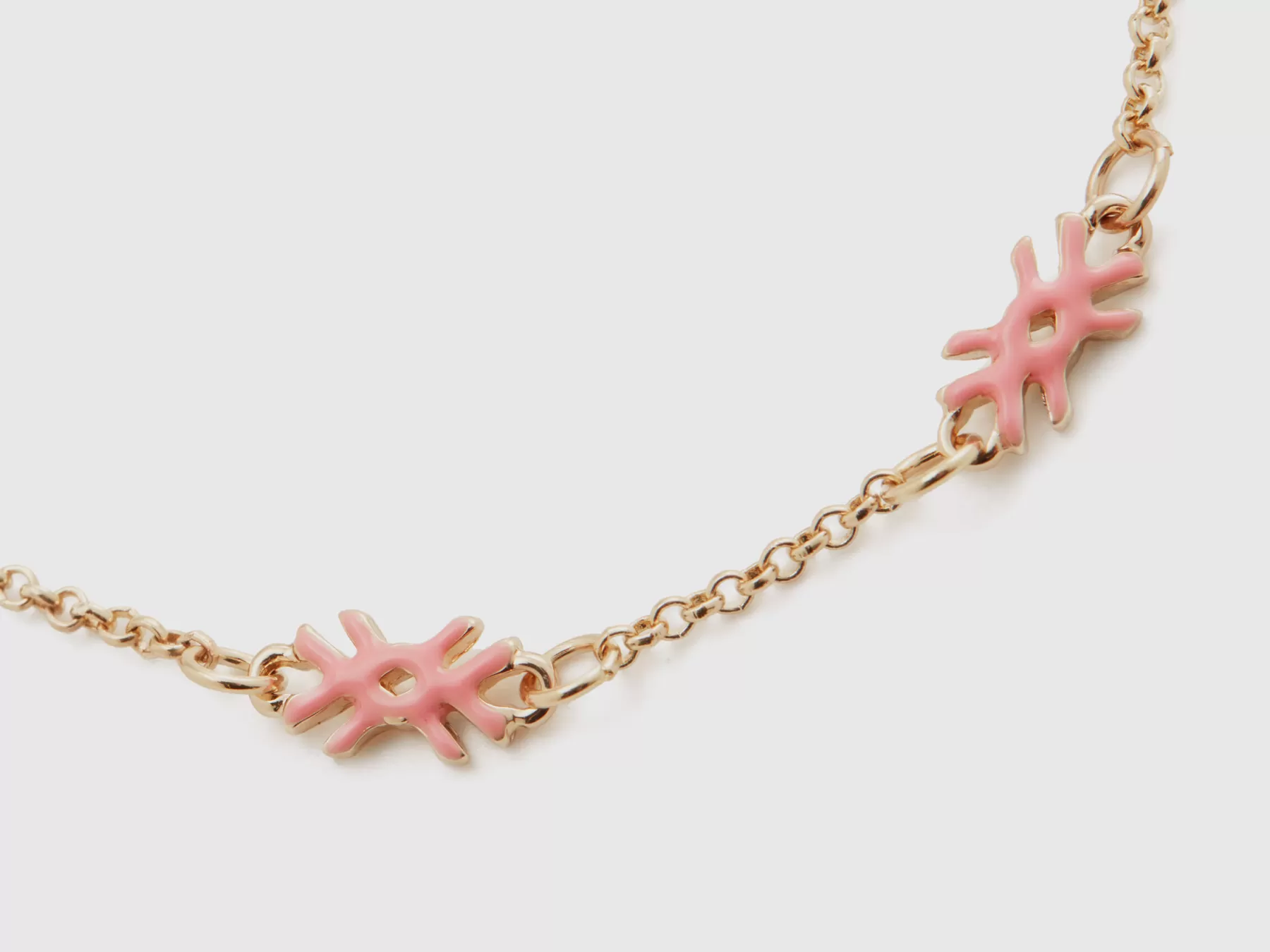 Benetton Bracciale Con Loghi Rosa Fashion