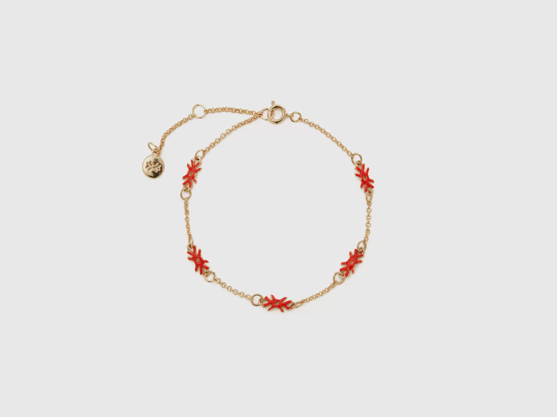 Benetton Bracciale Con Loghi Rosso Fragola Discount