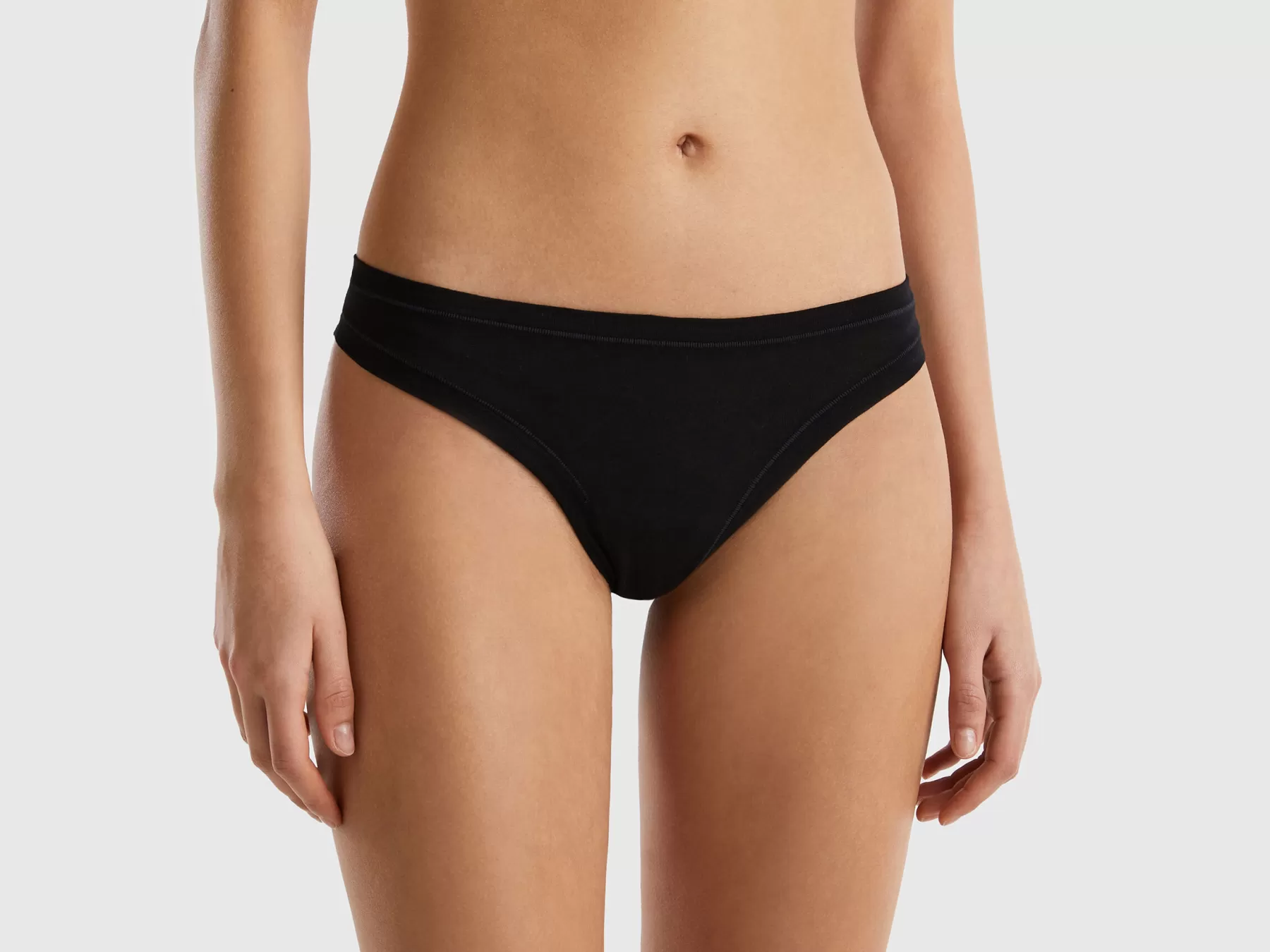 Benetton Brasiliana In Cotone Bio Super Stretch Nero Cheap