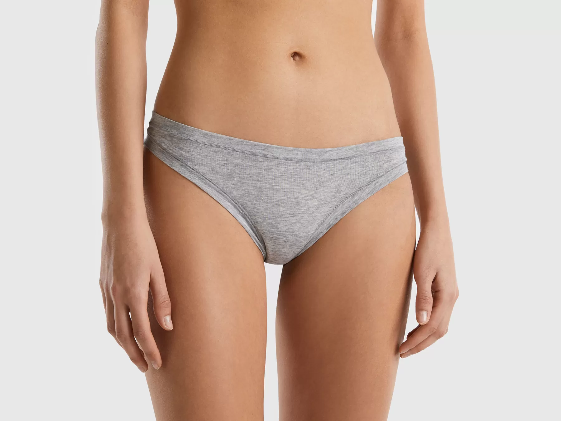 Benetton Brasiliana In Cotone Bio Super Stretch Grigio Chiaro Hot