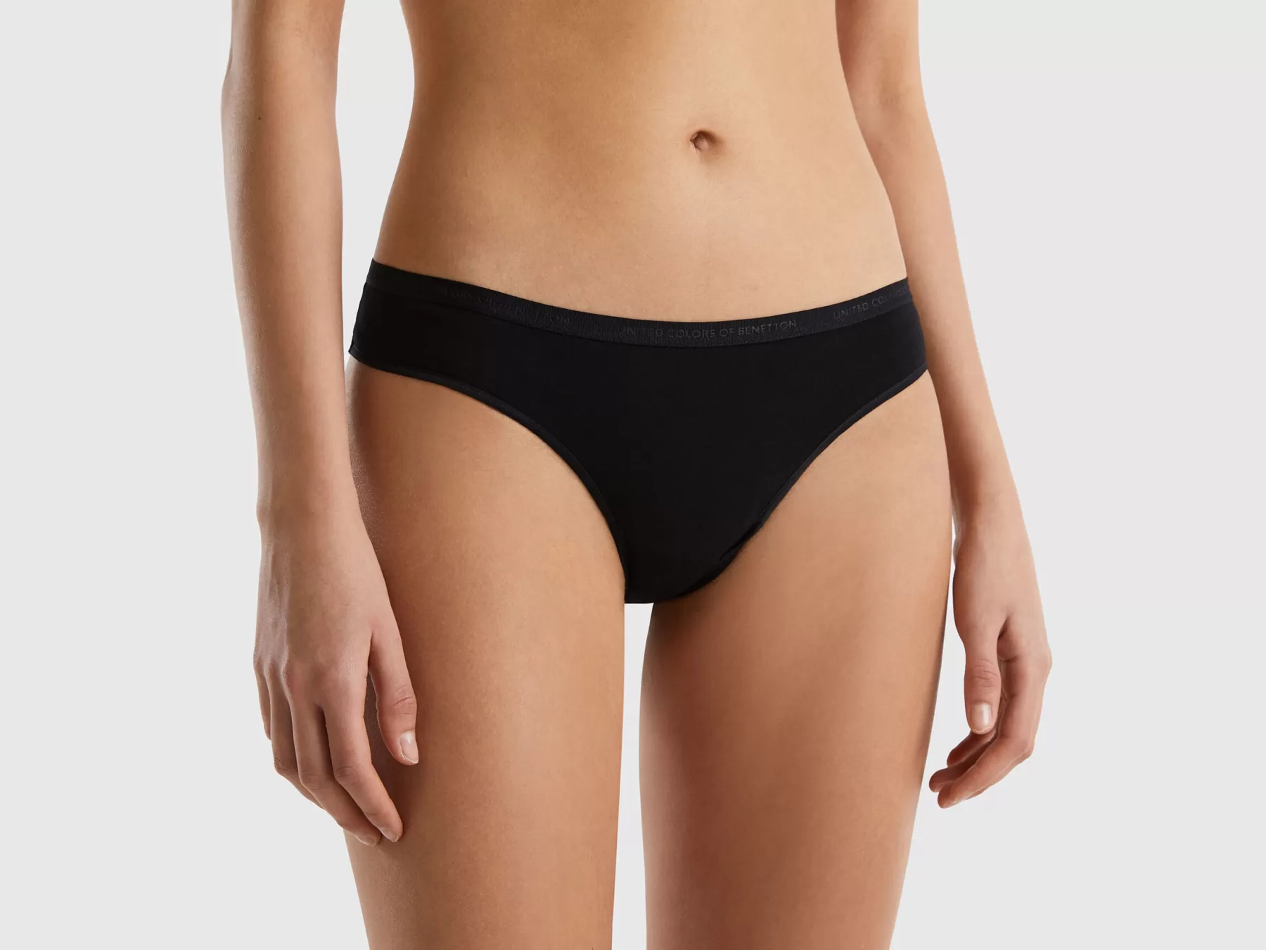 Benetton Brasiliana In Cotone Biologico Stretch Nero Online