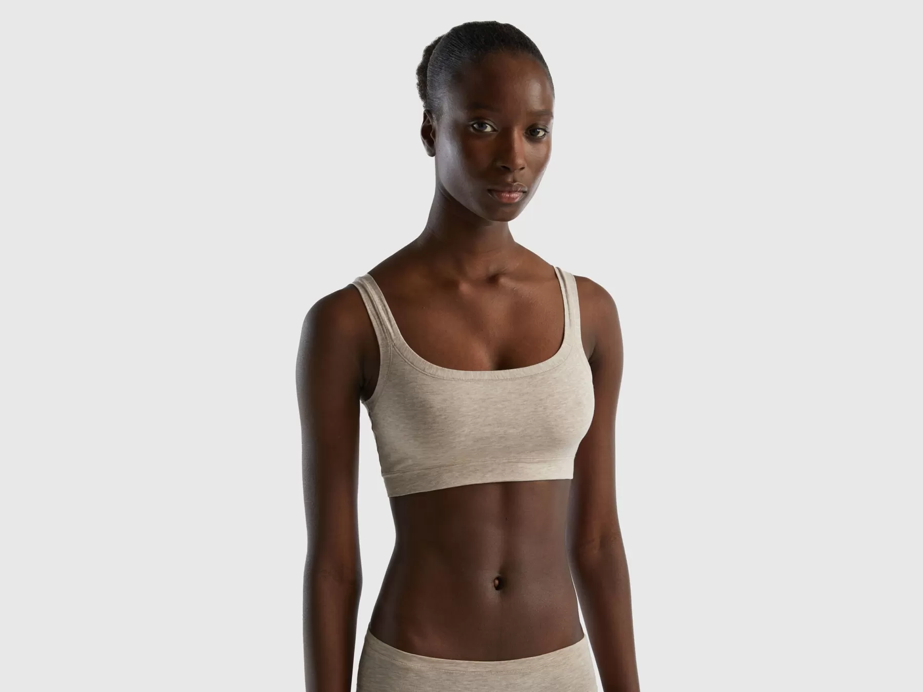 Benetton Brassiere Cotone Biologico Super Stretch Beige Cheap