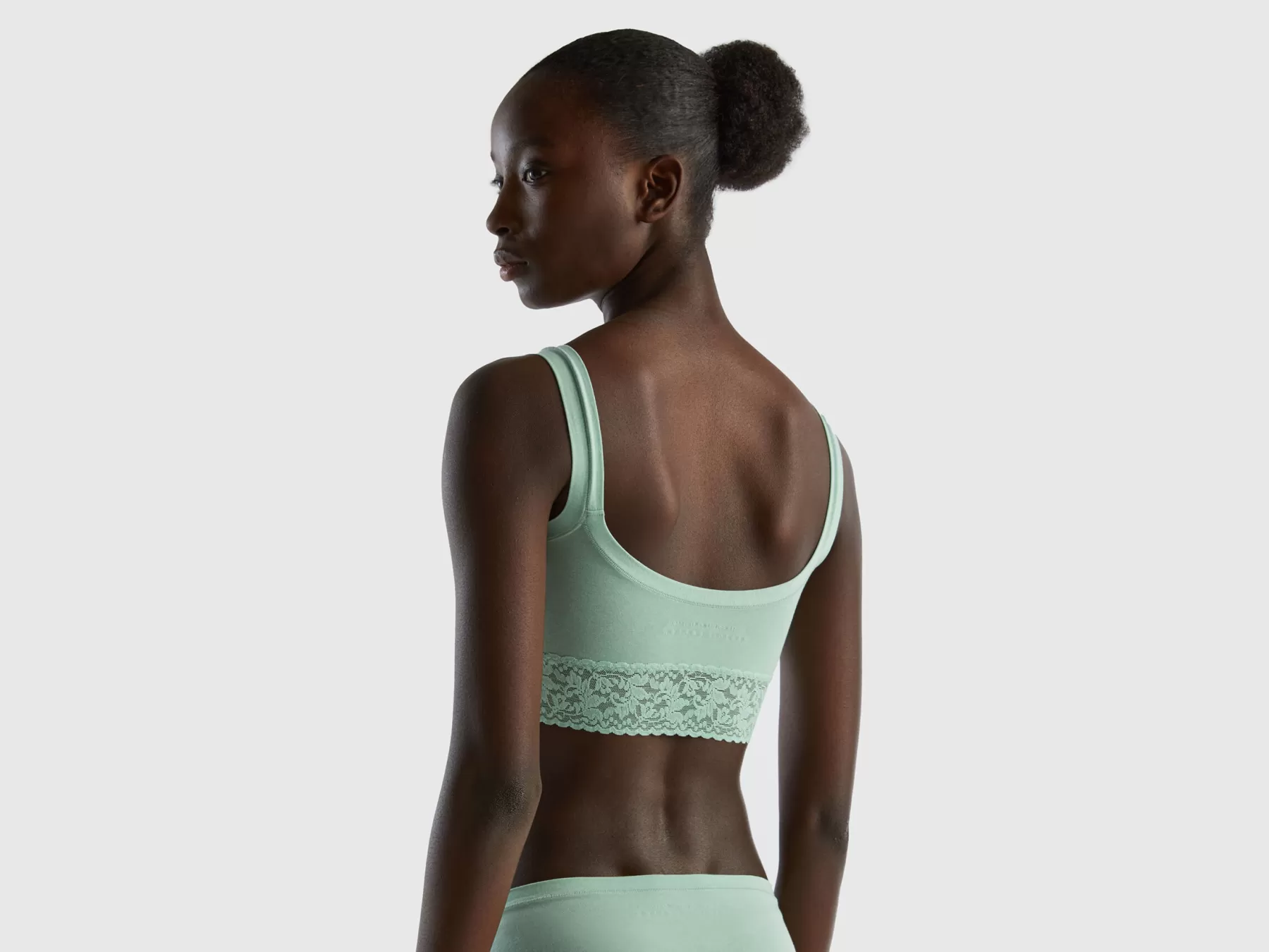 Benetton Brassiere In Cotone Bio Super Stretch Verde Chiaro Store