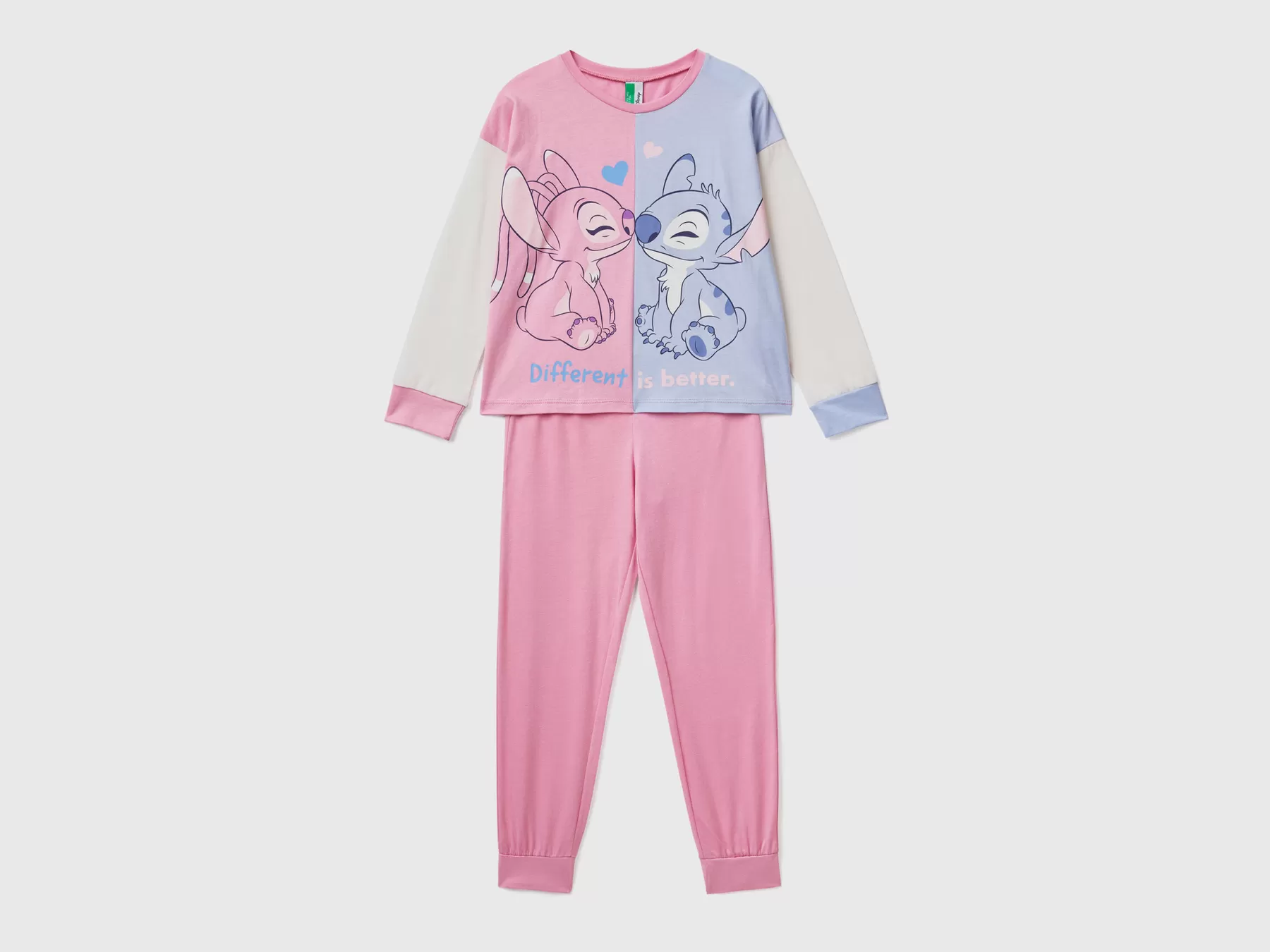 Benetton Caldo Pigiama Stitch & Angel Con Glitter Malva Discount