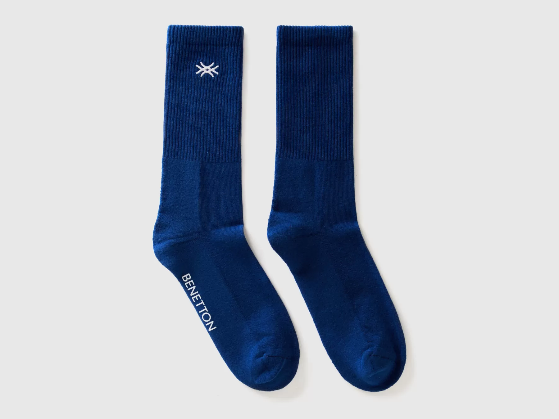 Benetton Calzini Con Ricamo Logo Blu Scuro Flash Sale