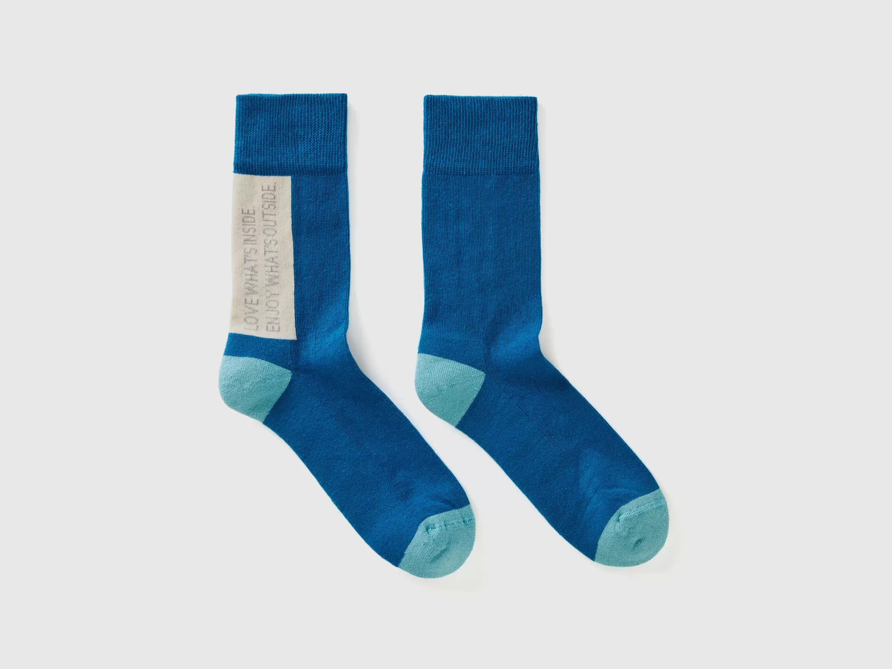 Benetton Calzini In Cotone Bio Stretch Azzurro Online