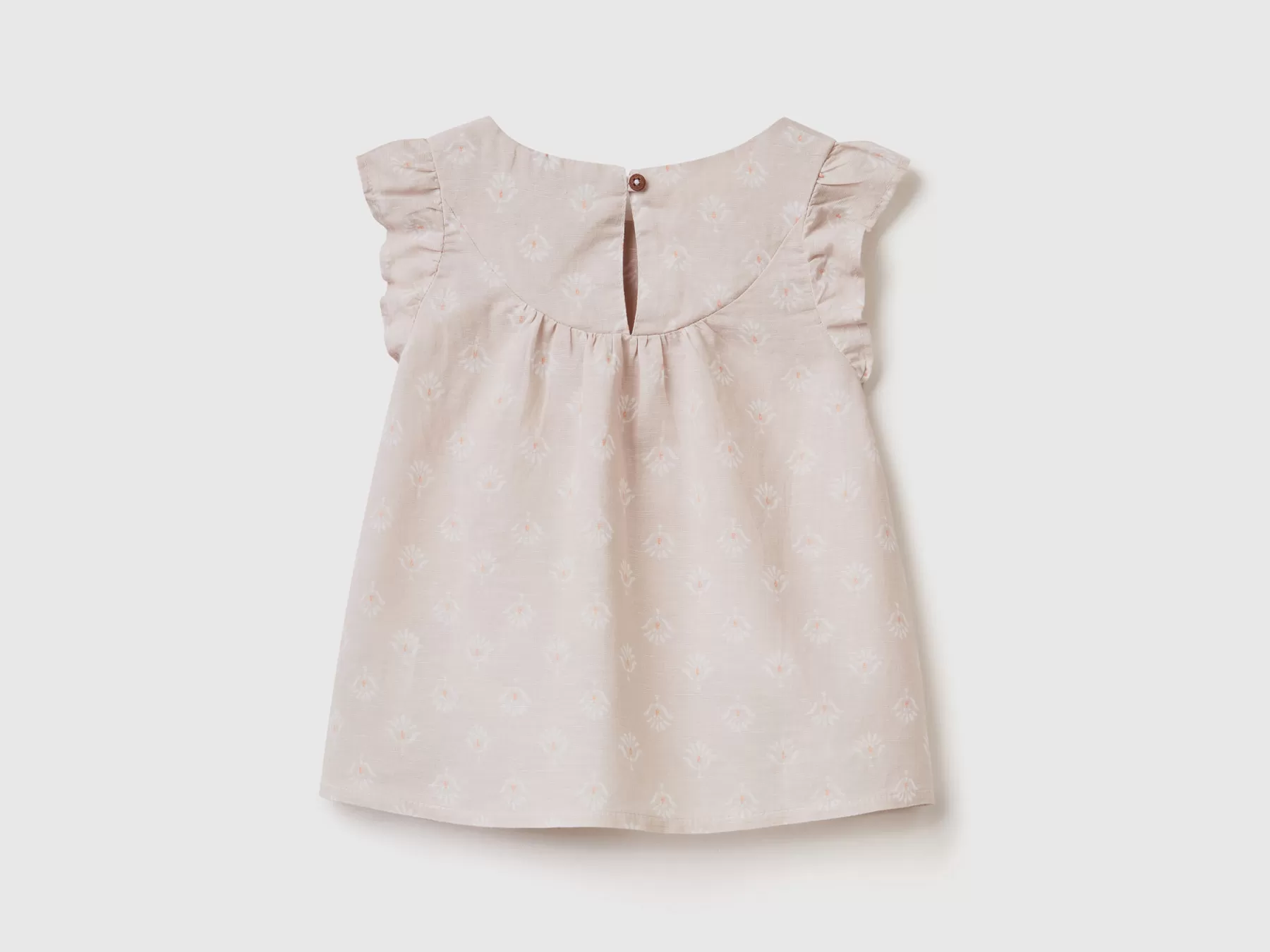 Benetton Camicetta Fantasia In Misto Lino Beige Sale