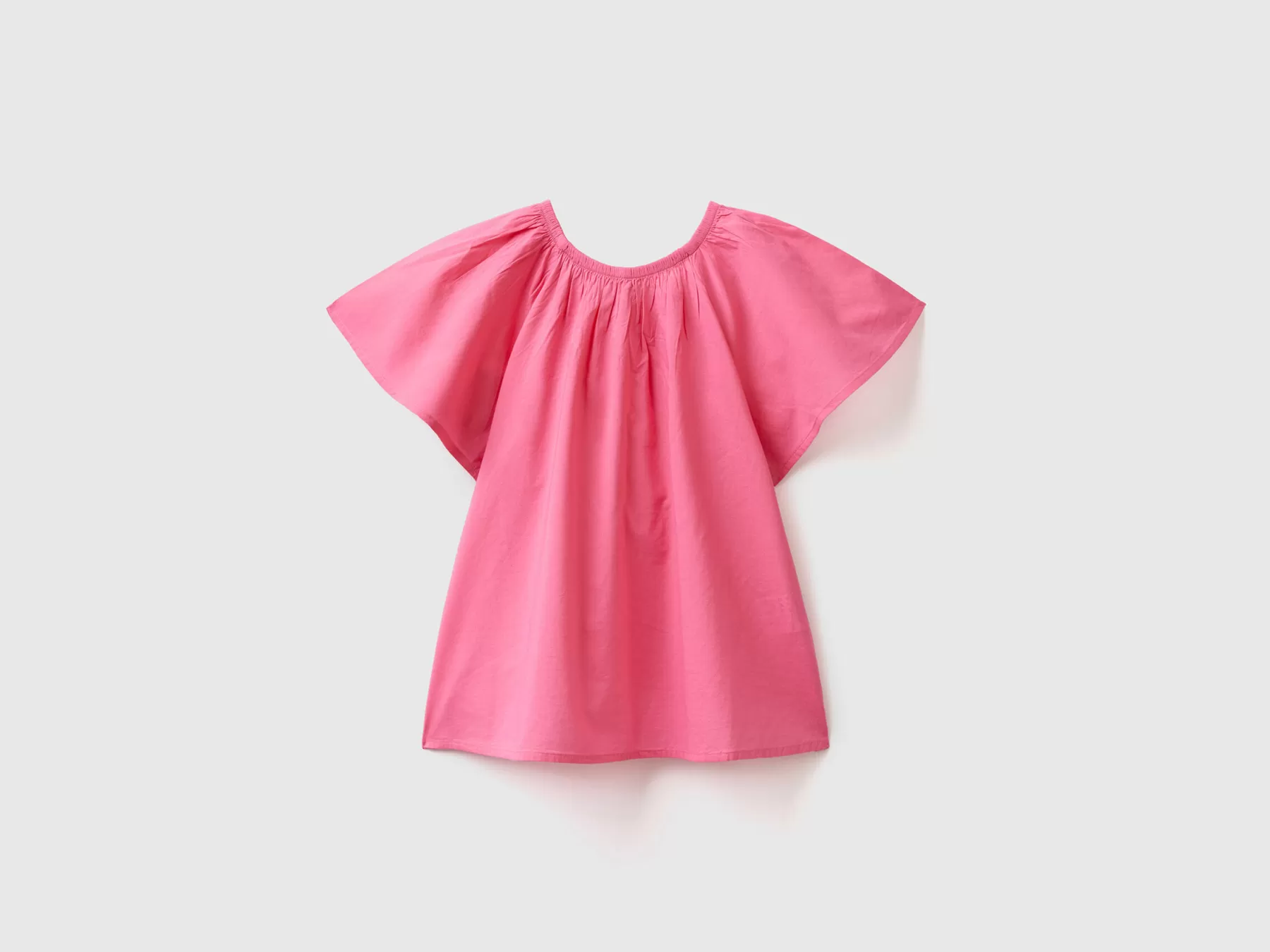 Benetton Camicetta In Cotone Con Alette Rosa Cheap