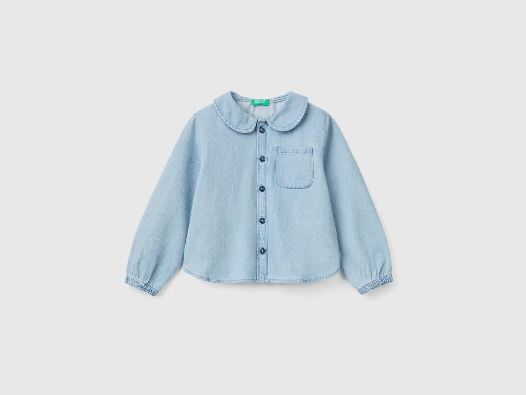 Benetton Camicetta In Denim Blu Sale