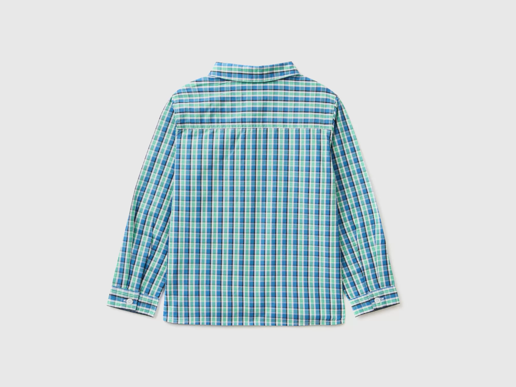 Benetton Camicia In Puro Cotone Verde Online