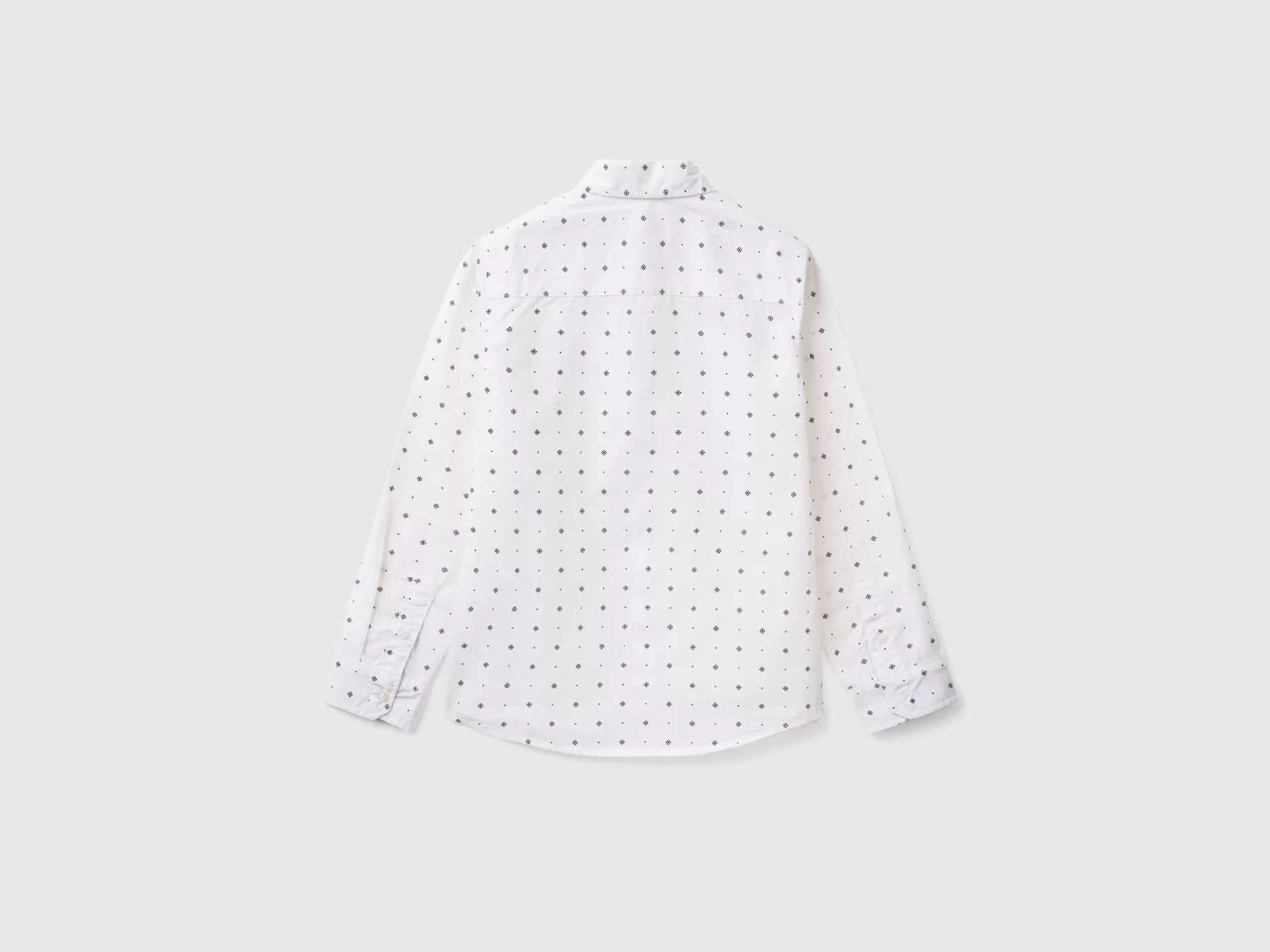 Benetton Camicia Micro Fantasia Bianco Clearance