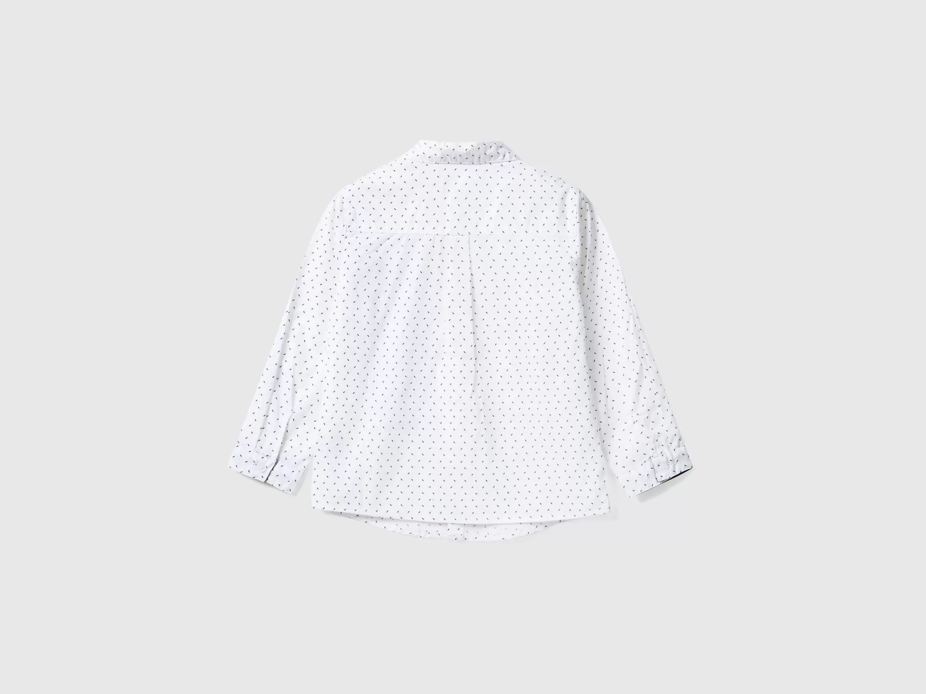 Benetton Camicia Micro Fantasia Con Taschino Bianco Hot