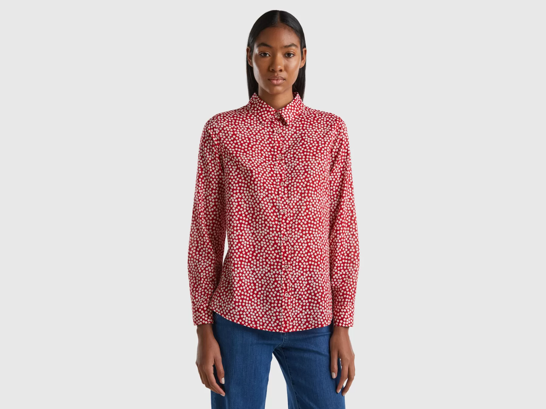 Benetton Camicia Rossa A Pois Bianchi Rosso Best Sale