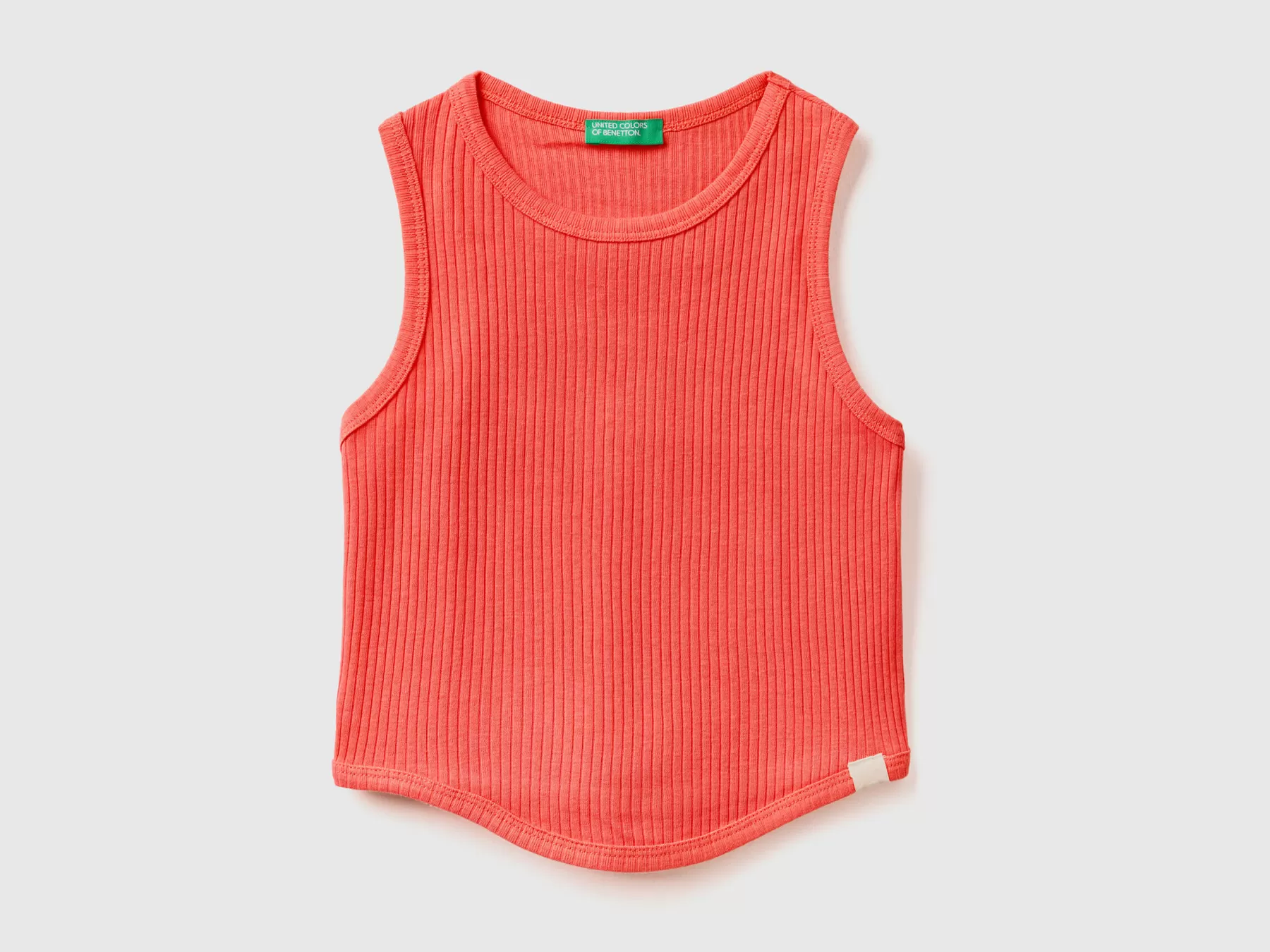 Benetton Canotta A Costine Rosso Corallo Cheap