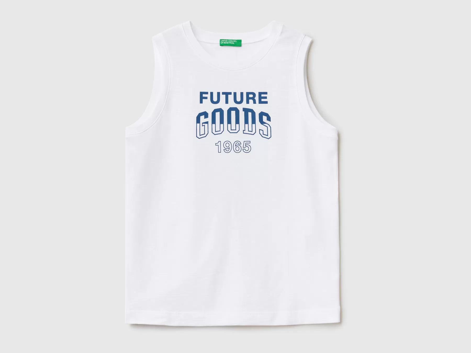 Benetton Canotta Con Stampa Lettering Bianco Outlet