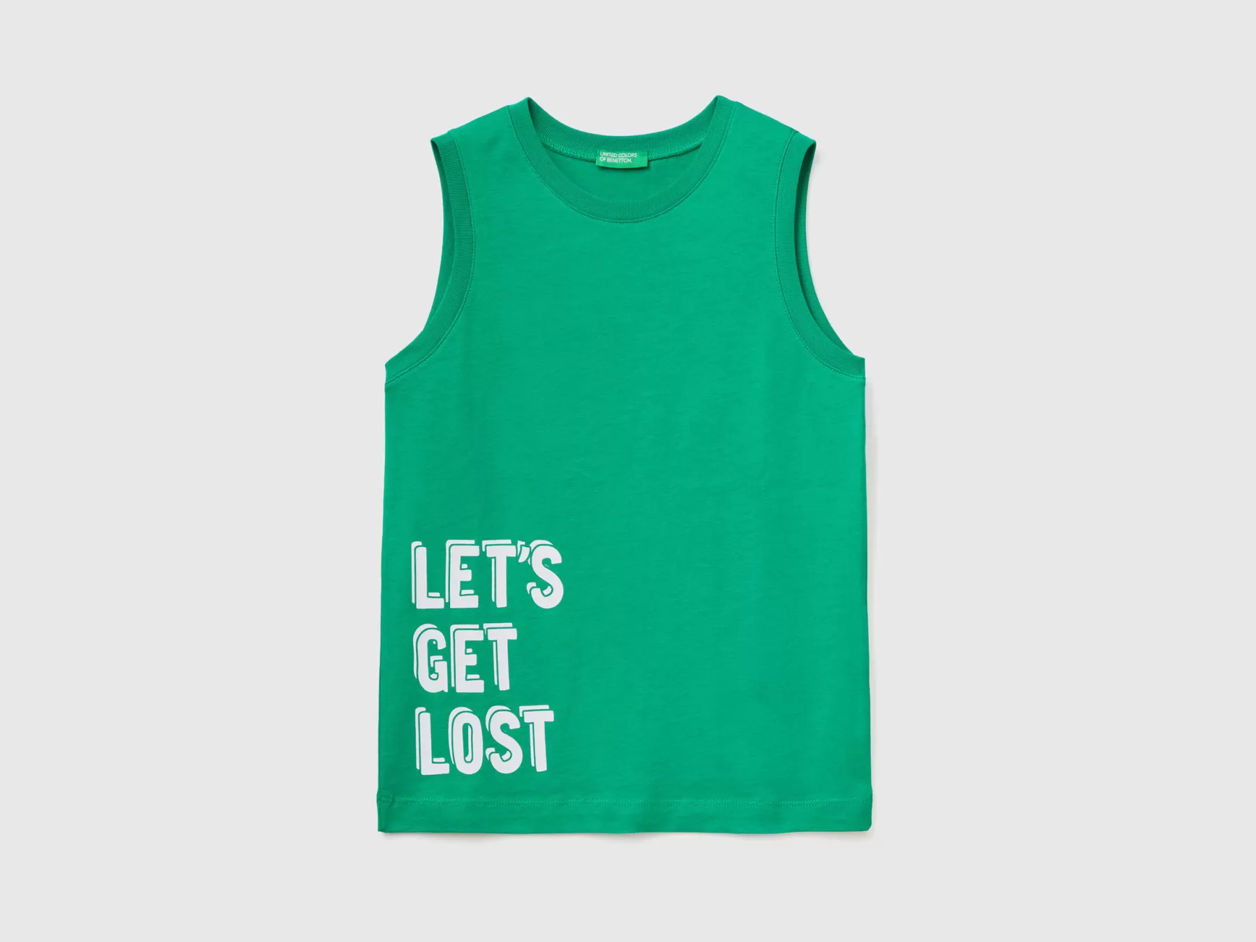 Benetton Canotta Con Stampa Lettering Verde Sale