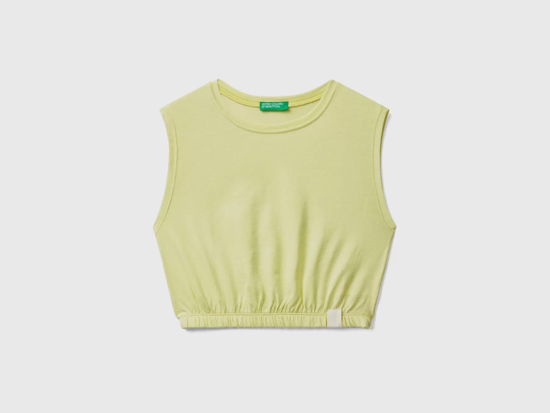 Benetton Canotta Corta In Tessuto Riciclato Lime Outlet