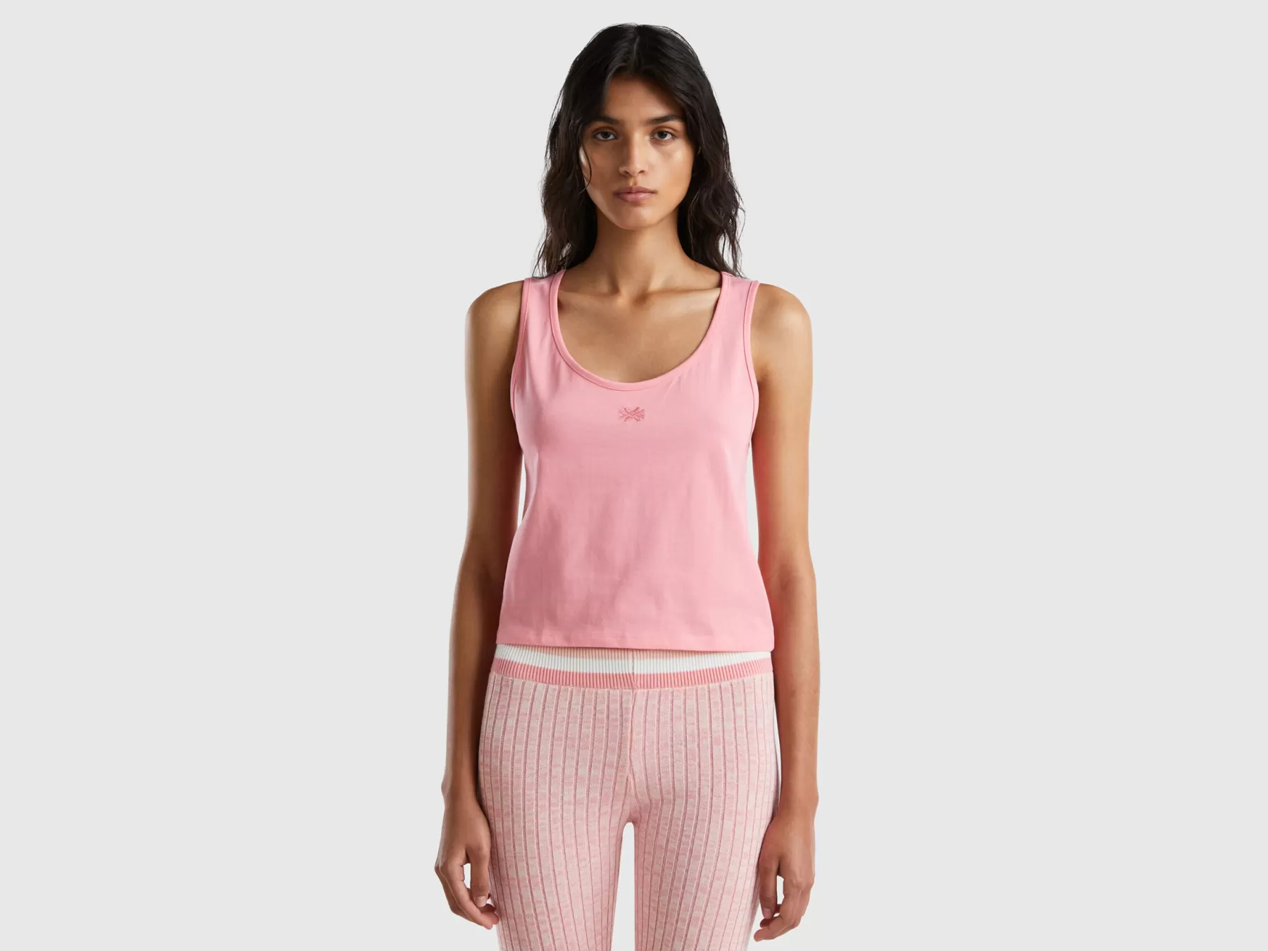 Benetton Canotta Cropped Rosa Clearance