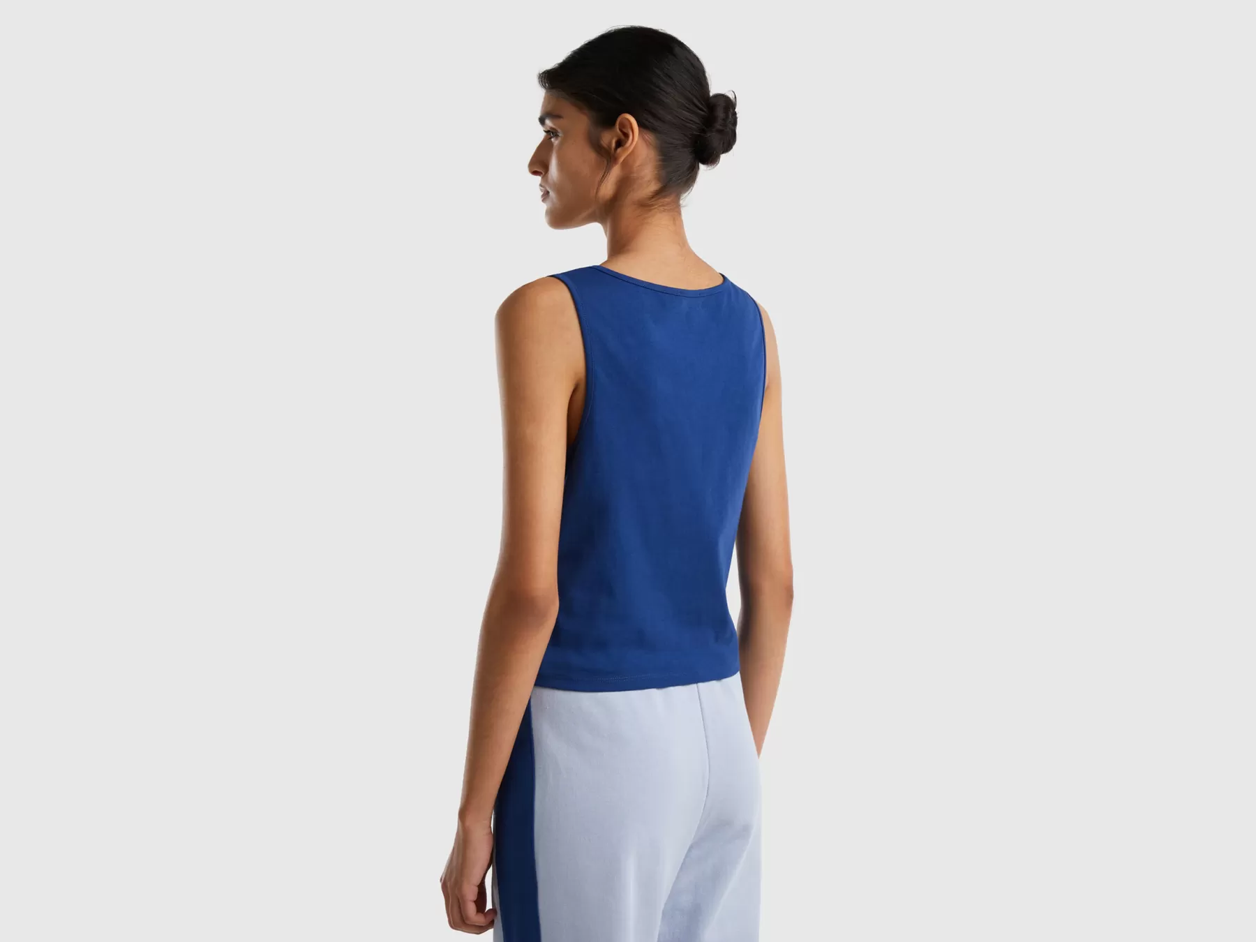 Benetton Canotta Cropped Blu Online