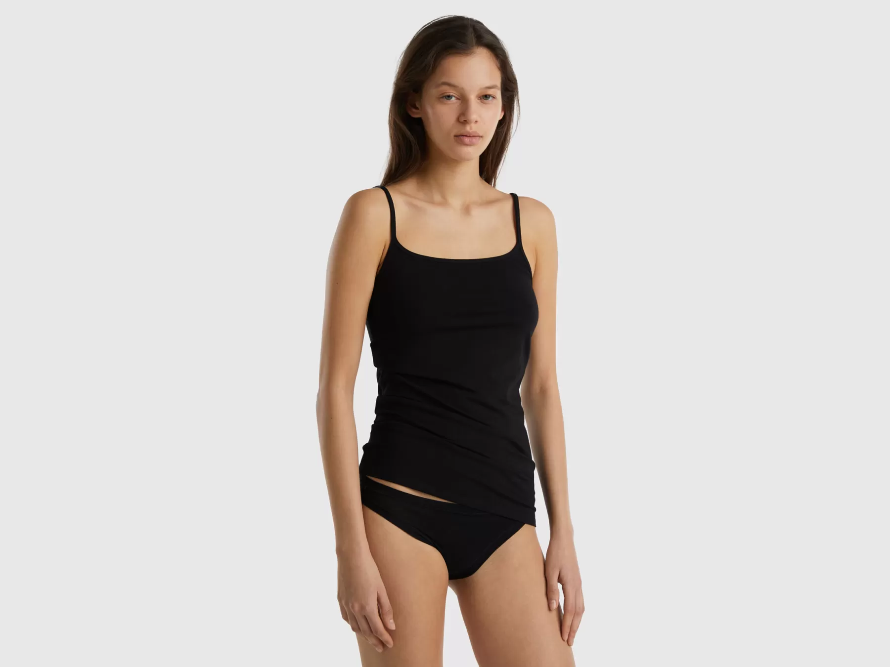 Benetton Canotta In Cotone Biologico Stretch Nero Best