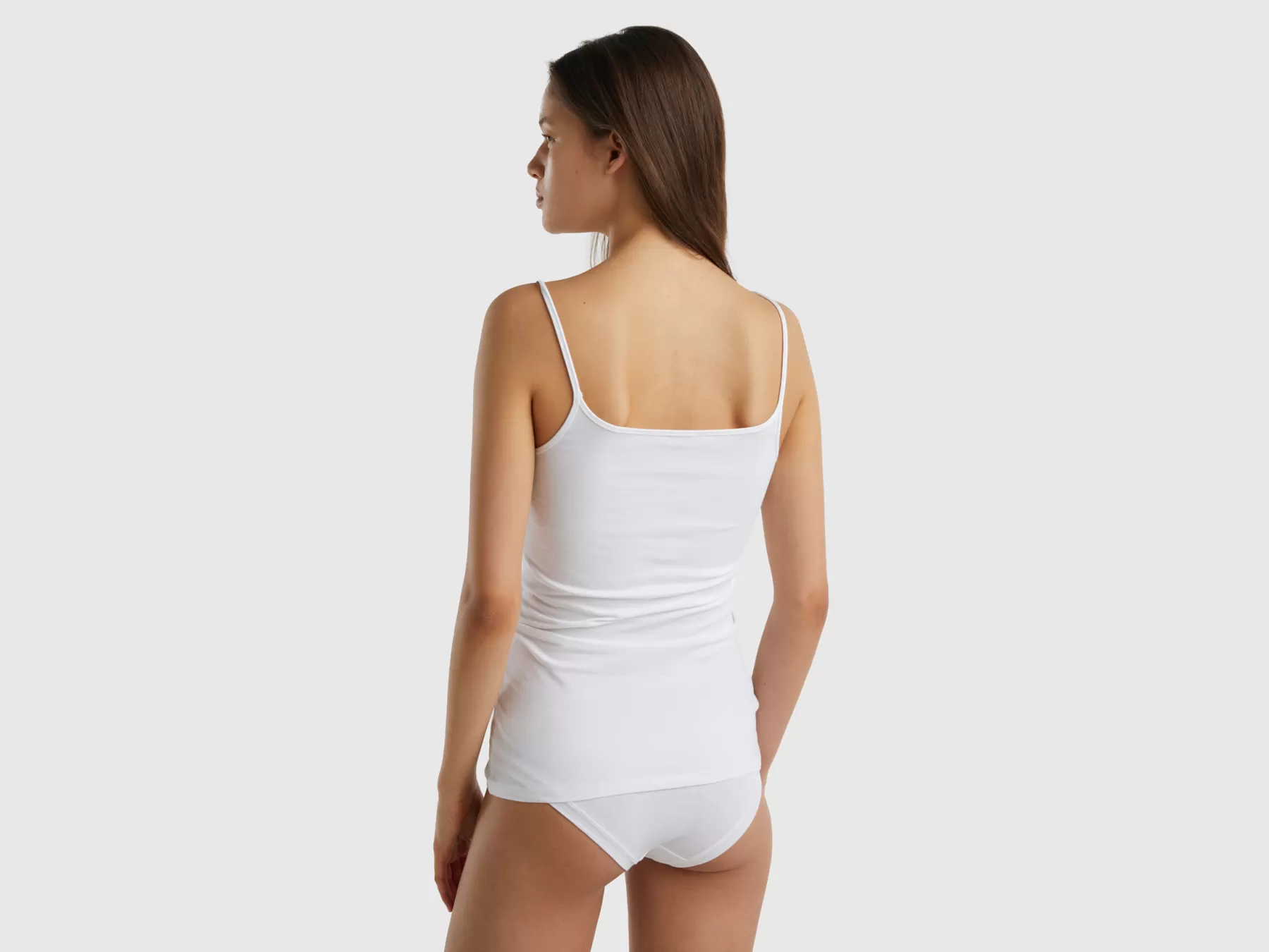 Benetton Canotta In Cotone Biologico Stretch Bianco Best