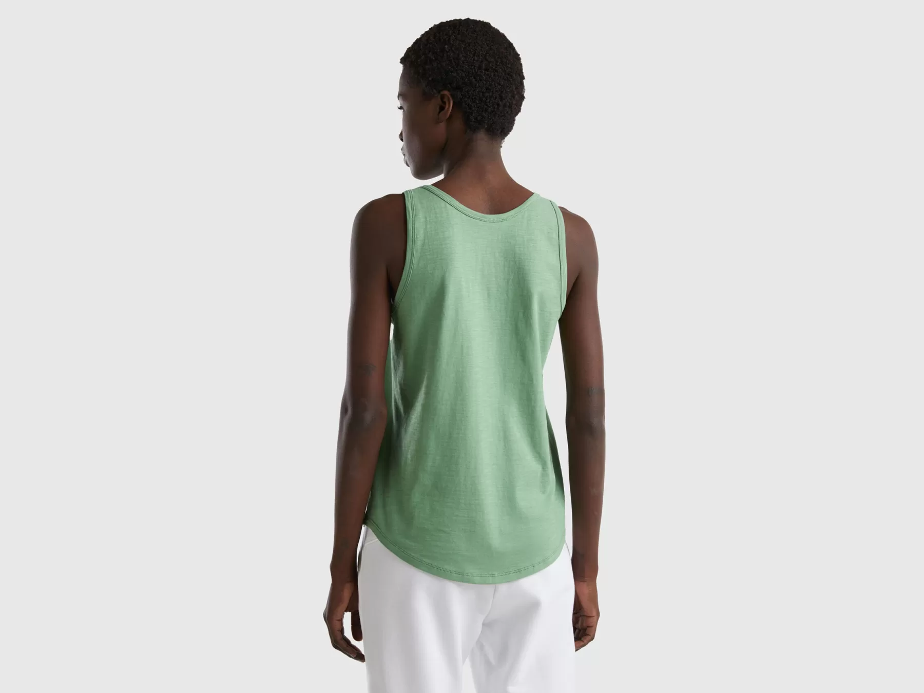 Benetton Canotta In Cotone Leggero Verde Shop