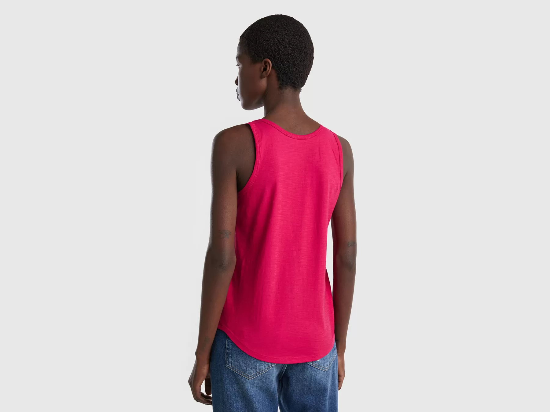 Benetton Canotta In Cotone Leggero Fucsia Clearance