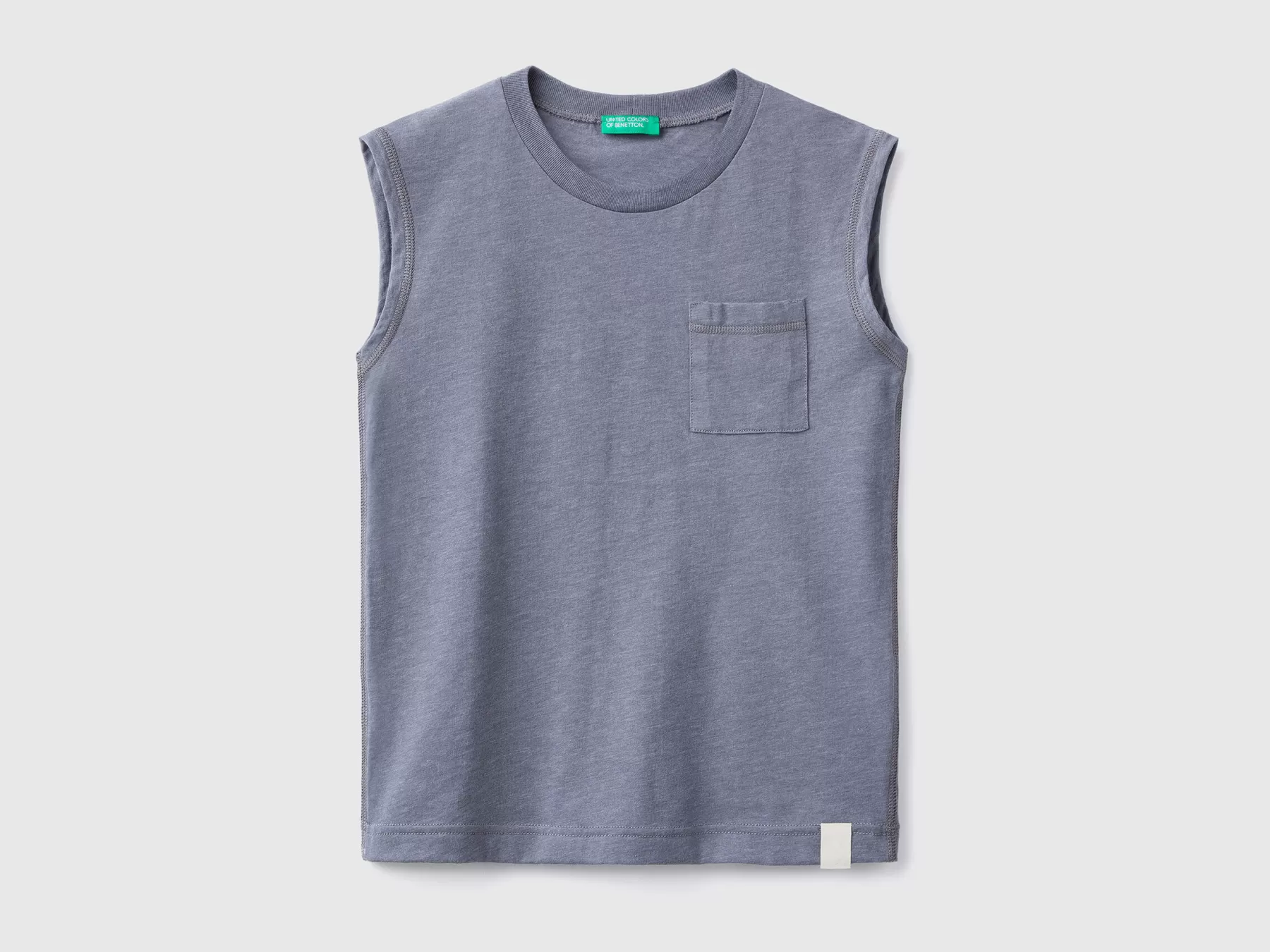 Benetton Canotta In Tessuto Riciclato Grigio Scuro Cheap